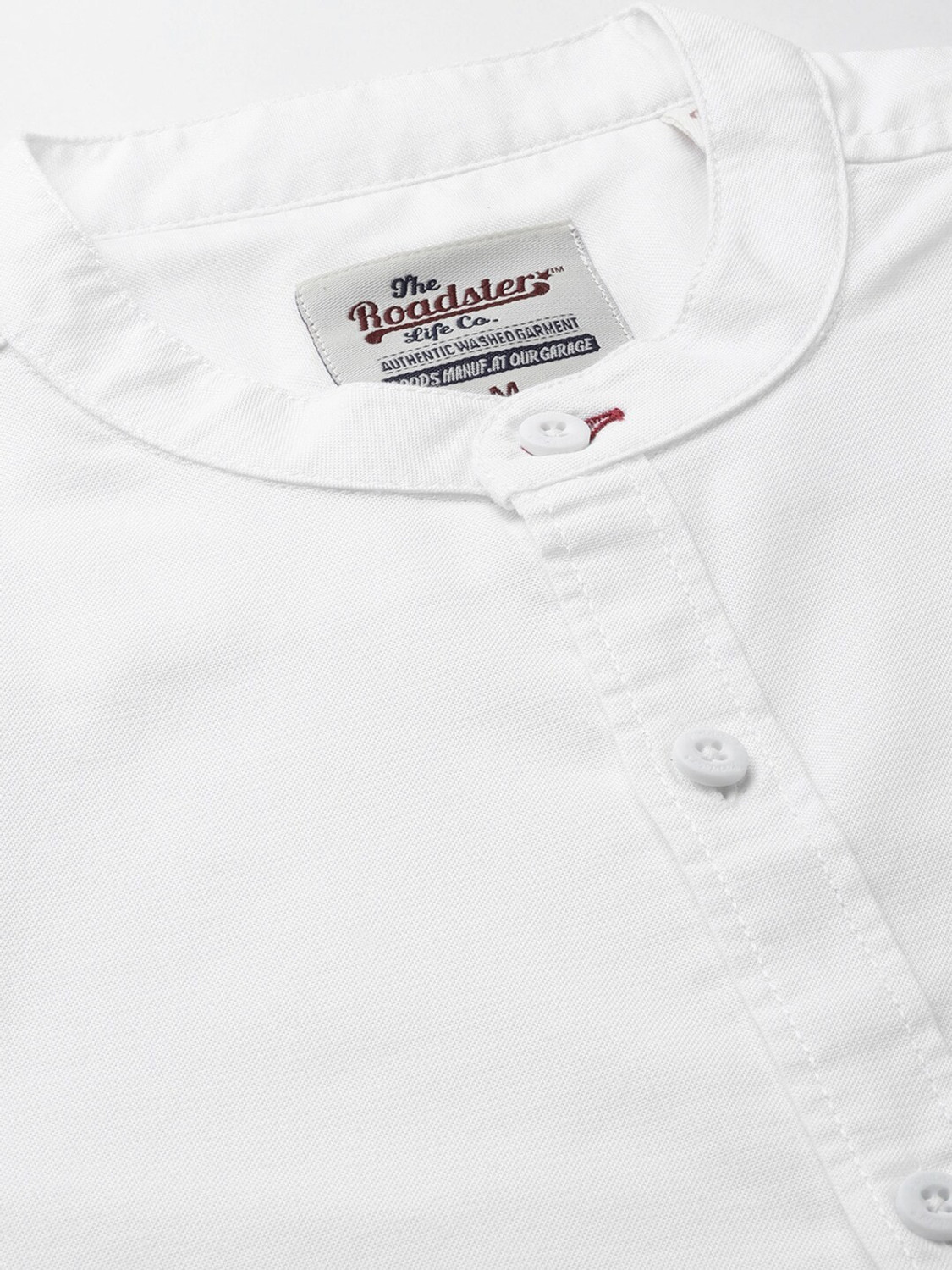 Image of Roadster Men Solid Casual White Shirt
