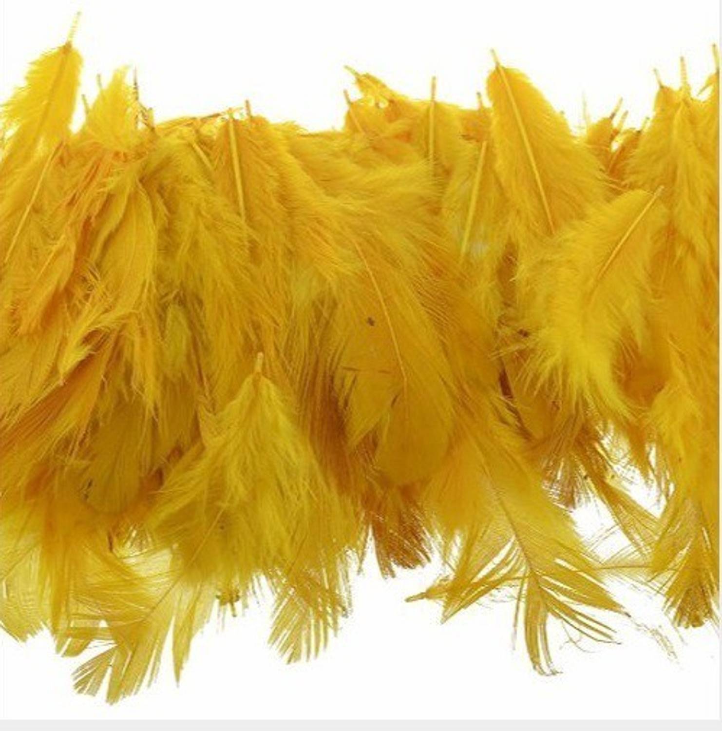 Adhvik Natural Dyed Yellow Multi-Purpose Craft Feathers (Approximately 80pc) for Dream Catcher Artificial Jewelry Making Art & Craftworks Decorations Diy Hobby Crafts Kids Projectworks Scrapbooking