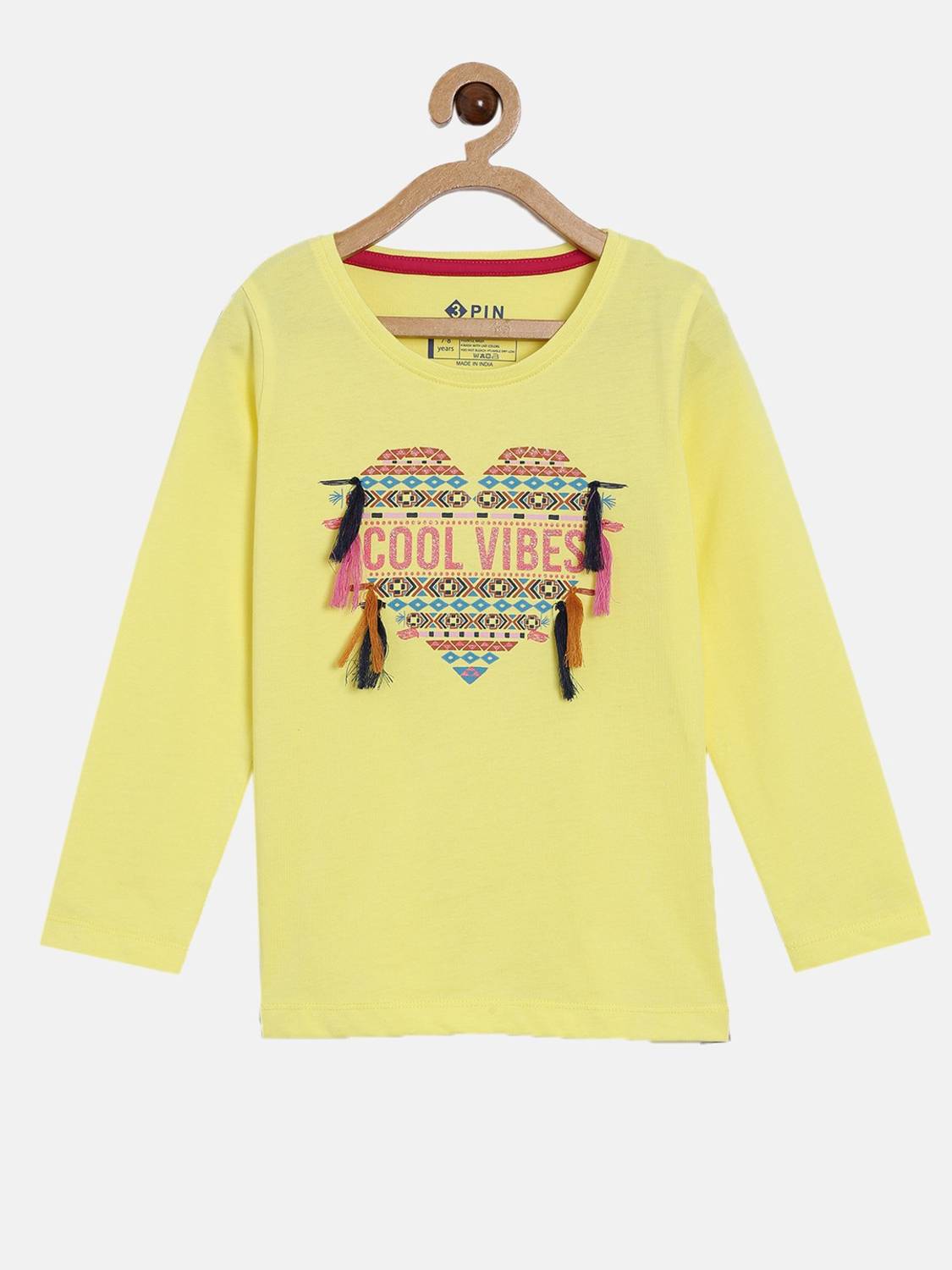 3Pin Girls Printed Pure Cotton Regular T Shirt