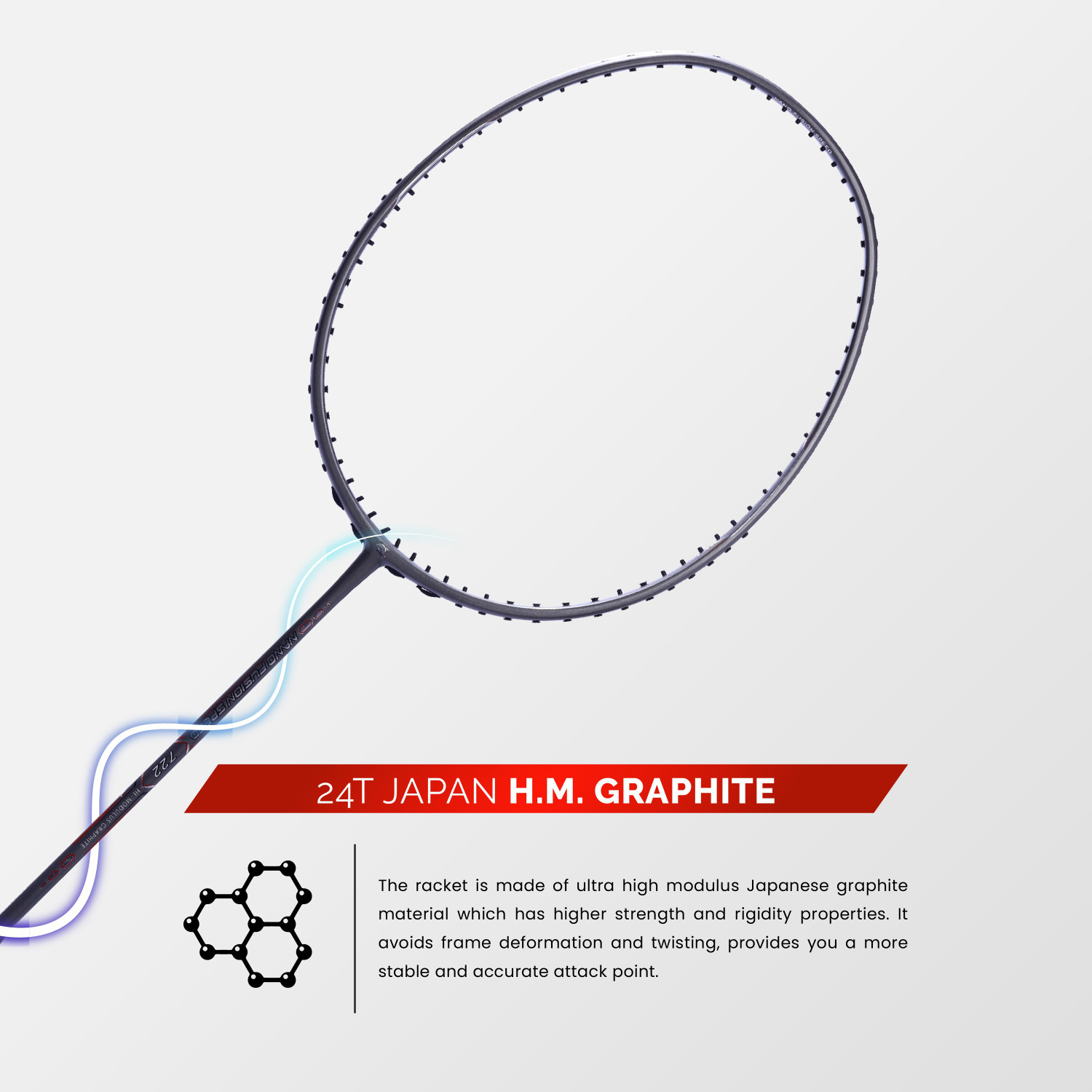 Image of apacs Nano Fusion Speed 722 (76g, 30LBS) Grey Unstrung Badminton Racquet
