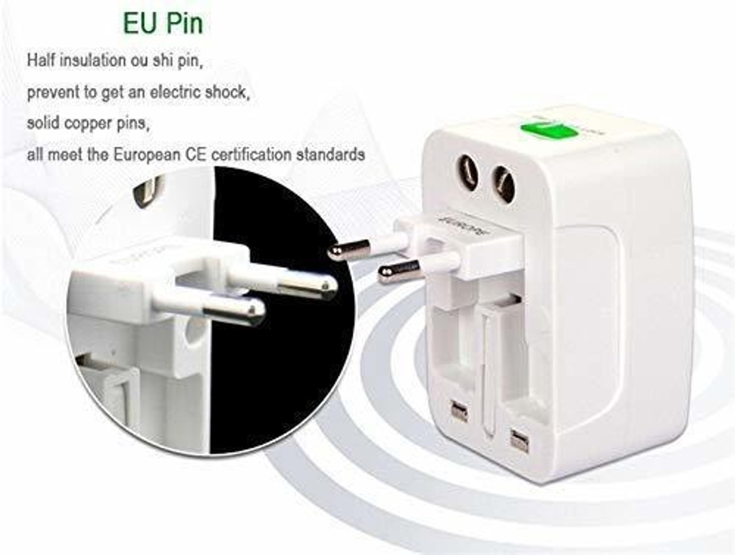 Image of Rhydin All in One USB Universal Worldwide Travel Adapter Plug for Laptops, Cameras Worldwide Adaptor