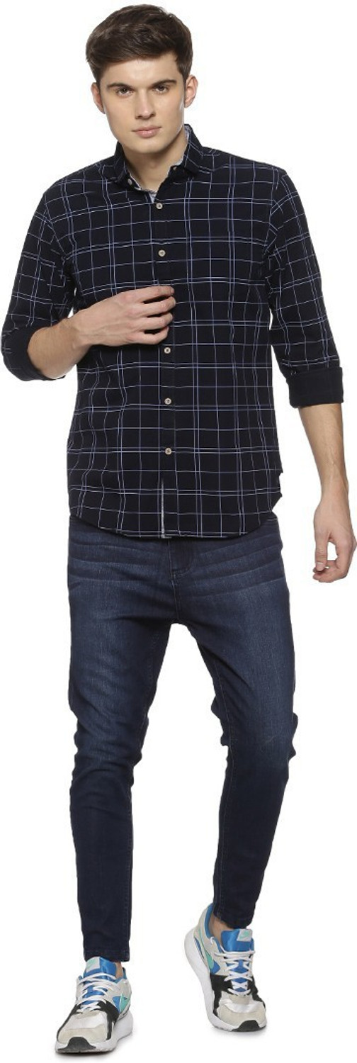 Image of CAHOOT Men Checkered Casual Black Shirt