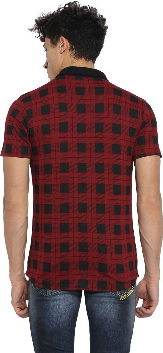 Image of CAMPUS SUTRA Men Checkered Casual Red, Black Shirt