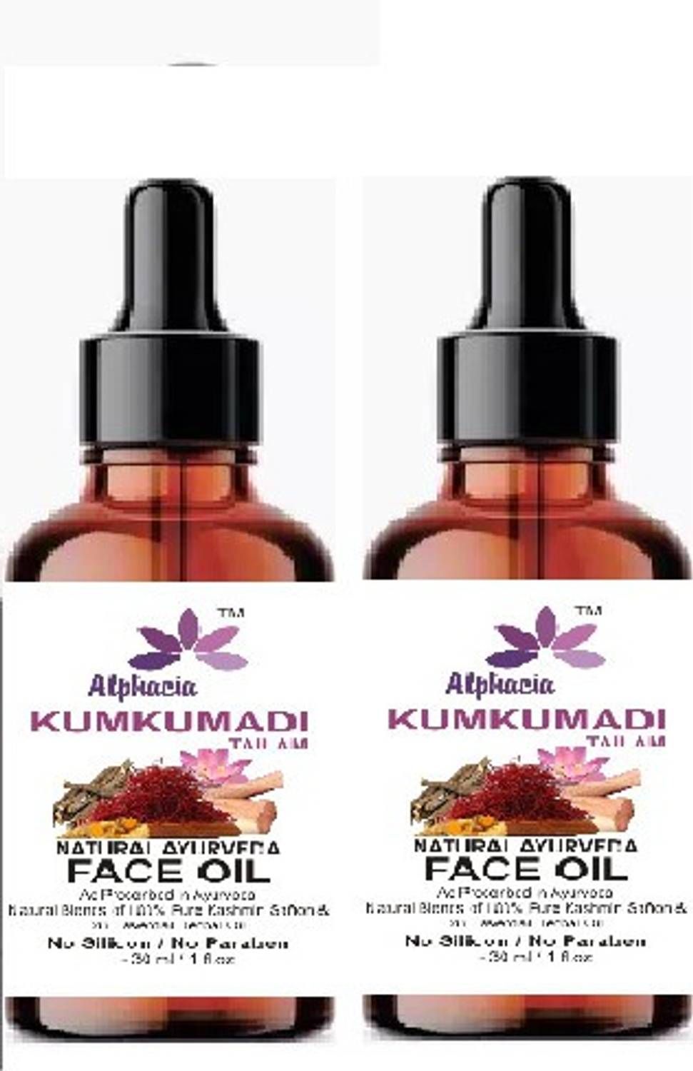 Alphacia Kukumadi tailam Face Serum Face Pack Face Oil 60ml Pack Of 2