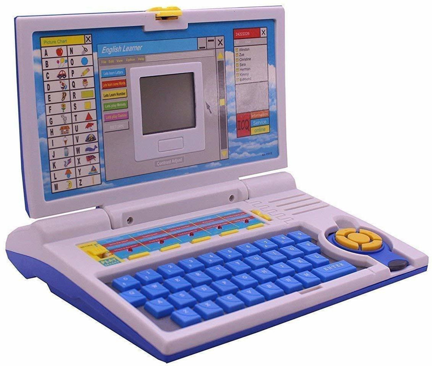 Image of JS Enterprises English Learner Power Educational Notebook with Mouse Control | Alphabet ABC and 123 Number Learning Computer for Kids | Special Entertainment and Teaching Laptop Toy for Best Gift