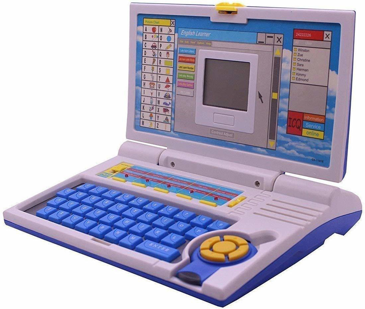Image of JS Enterprises English Learner Power Educational Notebook with Mouse Control | Alphabet ABC and 123 Number Learning Computer for Kids | Special Entertainment and Teaching Laptop Toy for Best Gift