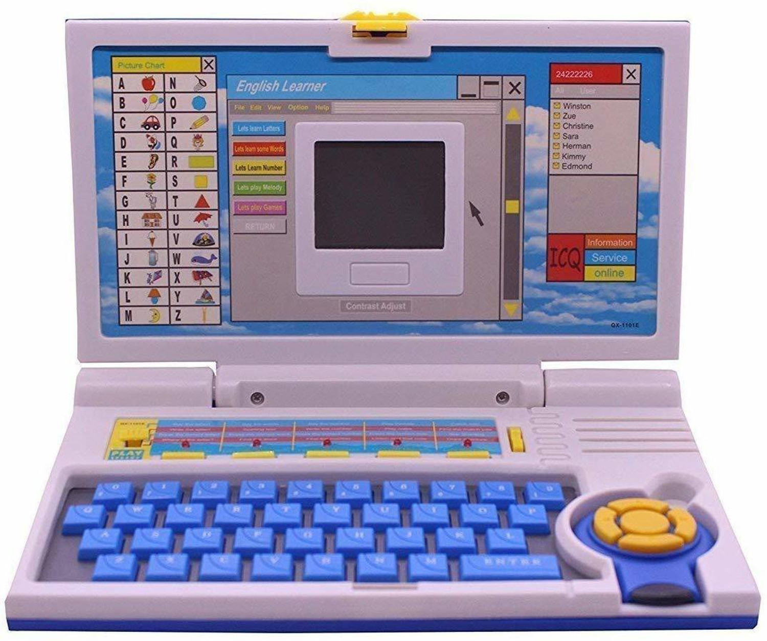Image of JS Enterprises English Learner Power Educational Notebook with Mouse Control | Alphabet ABC and 123 Number Learning Computer for Kids | Special Entertainment and Teaching Laptop Toy for Best Gift