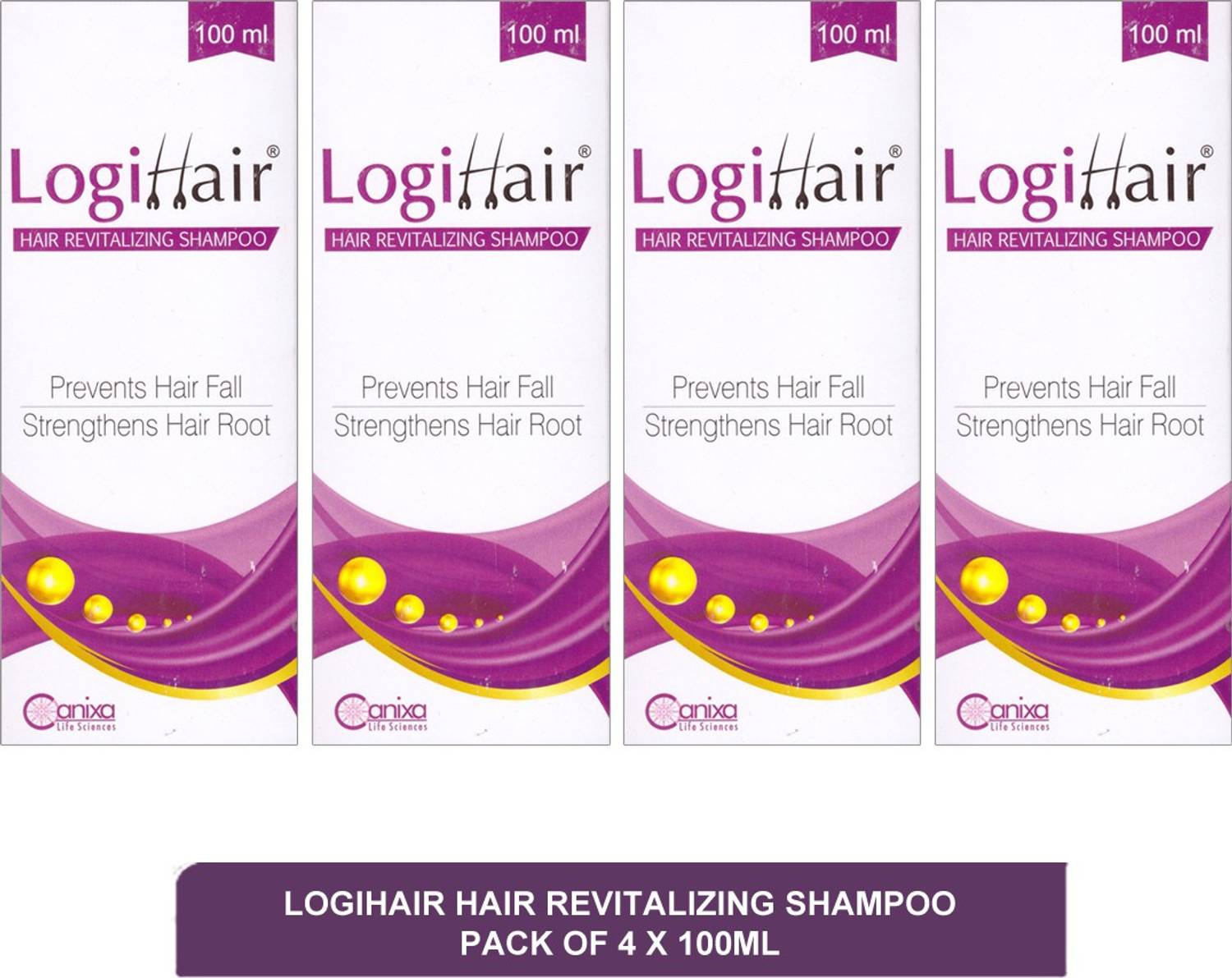 Canixa Logihair Shampoo - best shampoo for hair growth and thickening(pack of 4)100ml