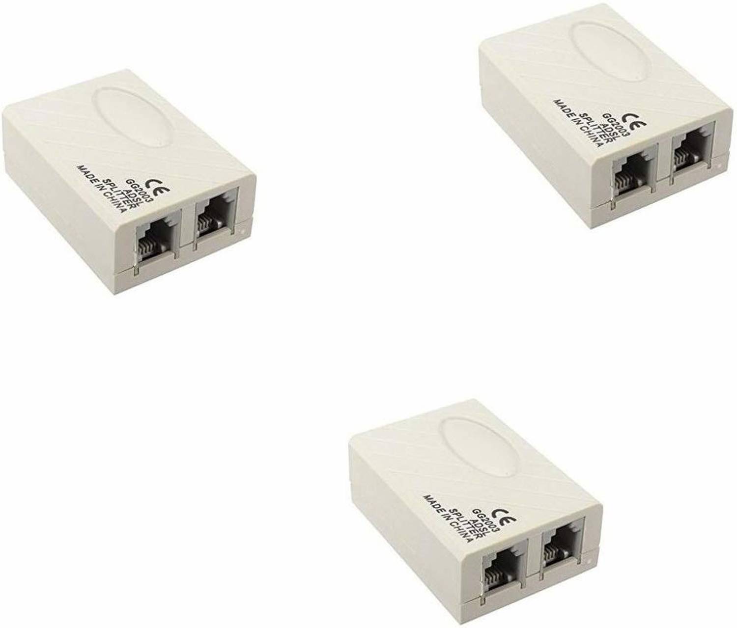 LipiWorld TV-out Cable ADSL VDSL APDT Splitter for Landline Telephone and Broadband Modem Box Internet Phone Filter Splitter (3 PCS)