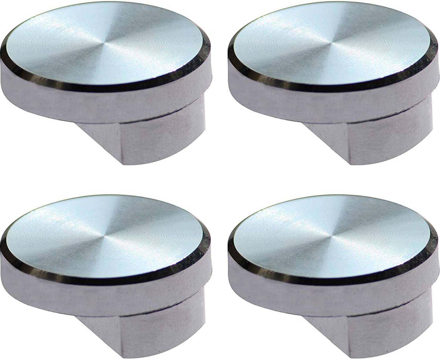 ATLANTIC Fully Brass Half Round Mirror Glass Bracket Holder 6mm | Chrome Finish | Wall Mounted | Pack of 4 Piece Brass Glass Holder