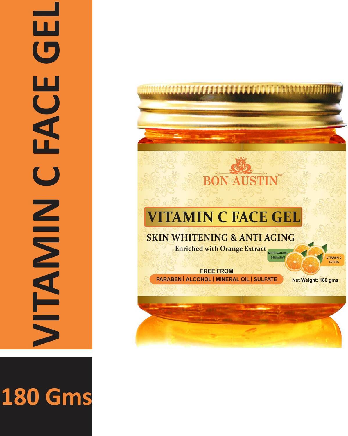 Bon Austin 100% Pure & Natural Vitamin C Gel- For Skin Whitening & Brightening(180 Gms)