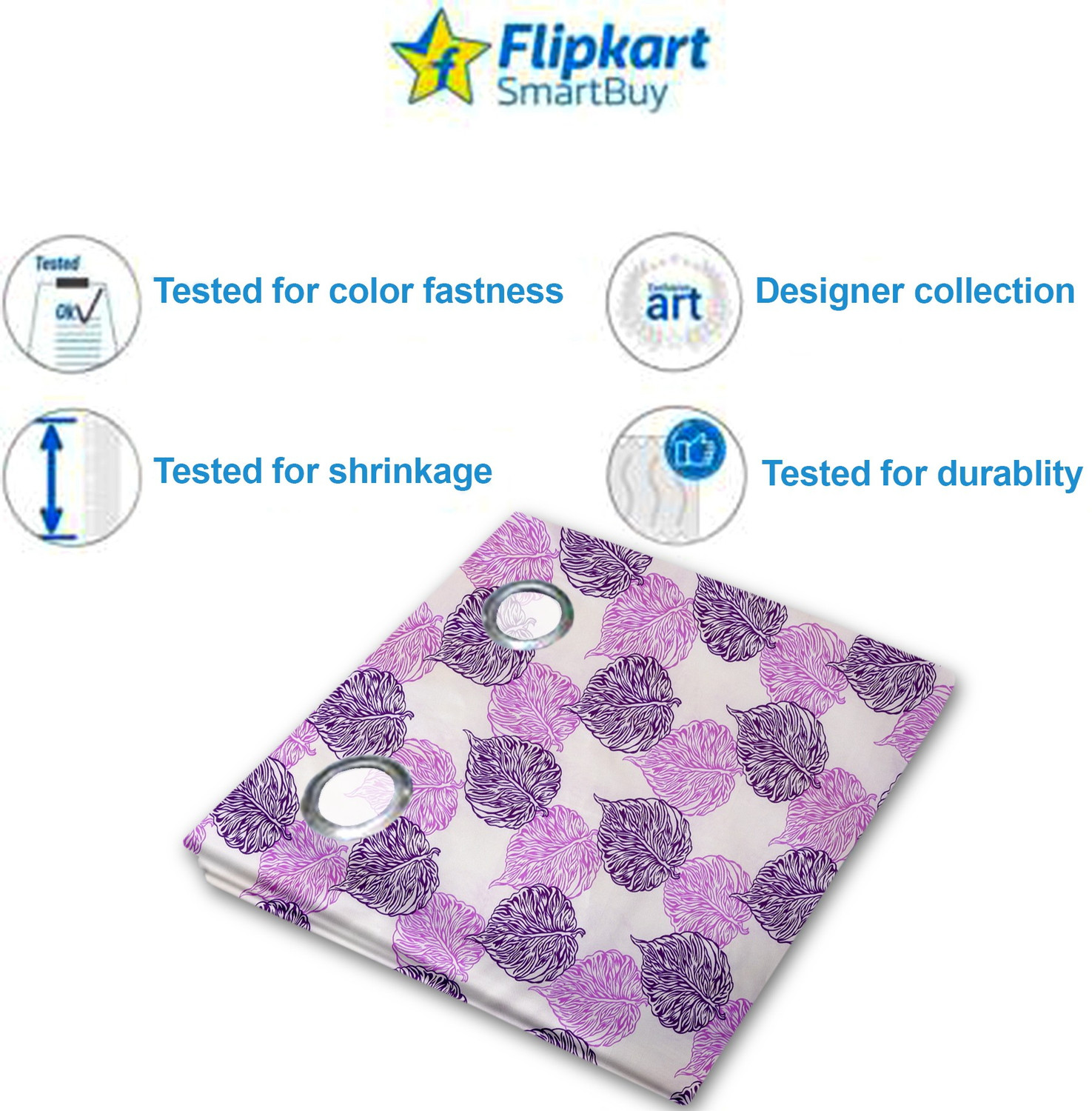 Image of Flipkart SmartBuy 270 cm (9 ft) Long Door Polyester Semi Transparent Curtain (Pack Of 2)