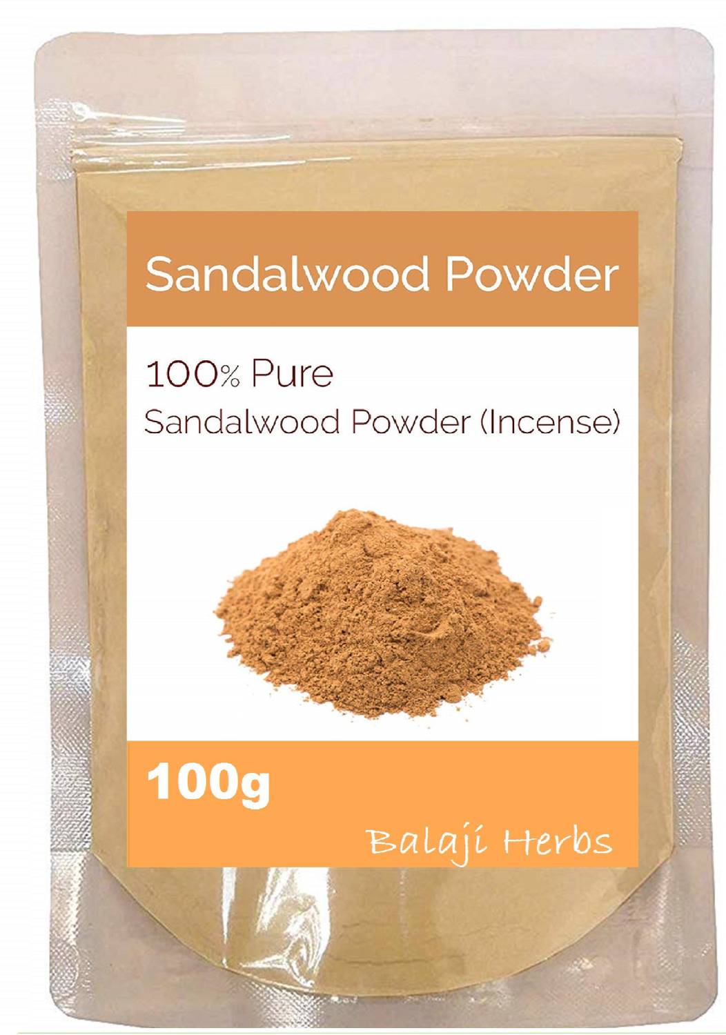BALAJI HERBS Sandalwood Powder (CHANDAN) for Face Masks, Facials and Skin Care"100g"