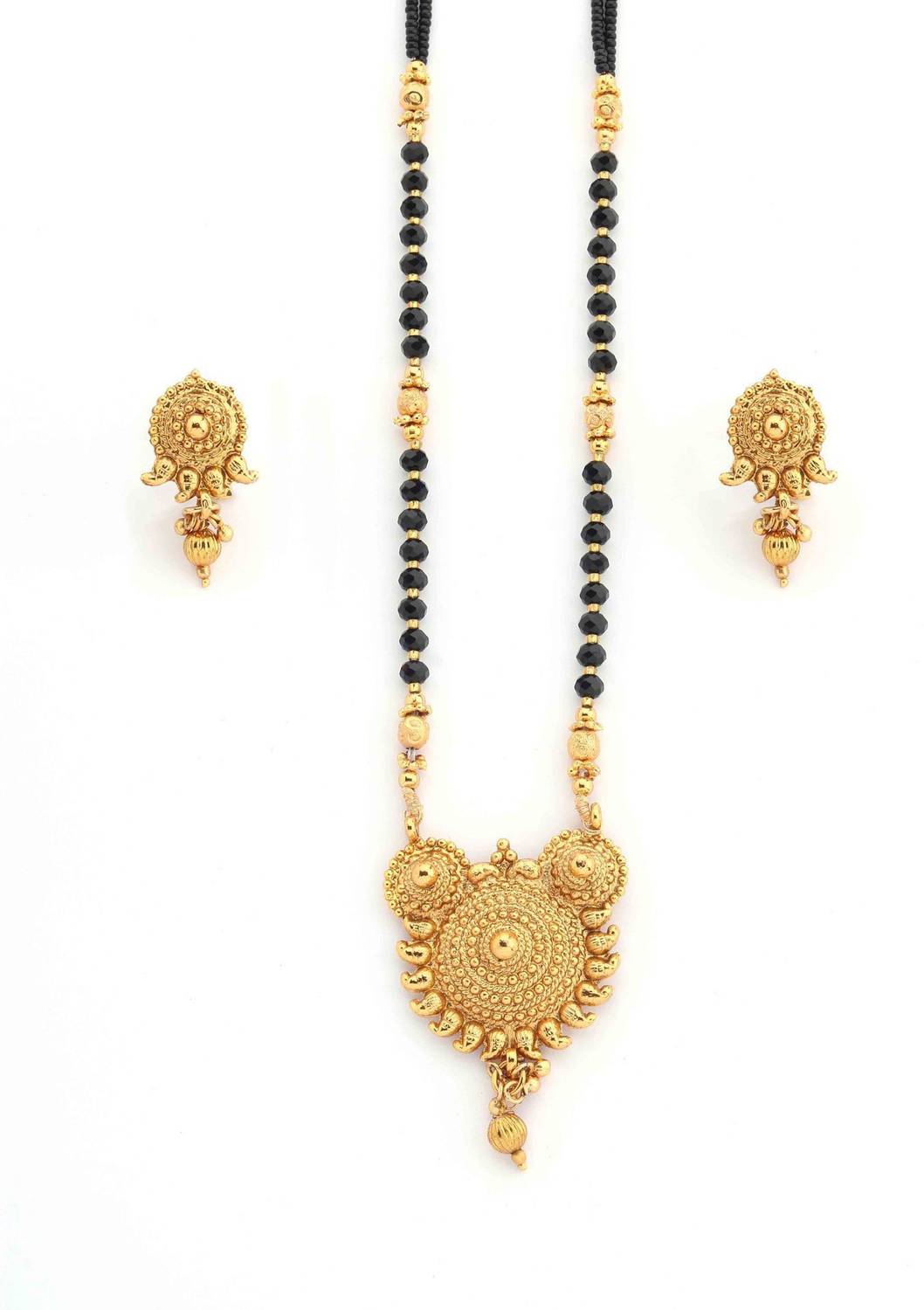 Ms Jewels Alloy Gold-plated Gold, Black Jewel Set
