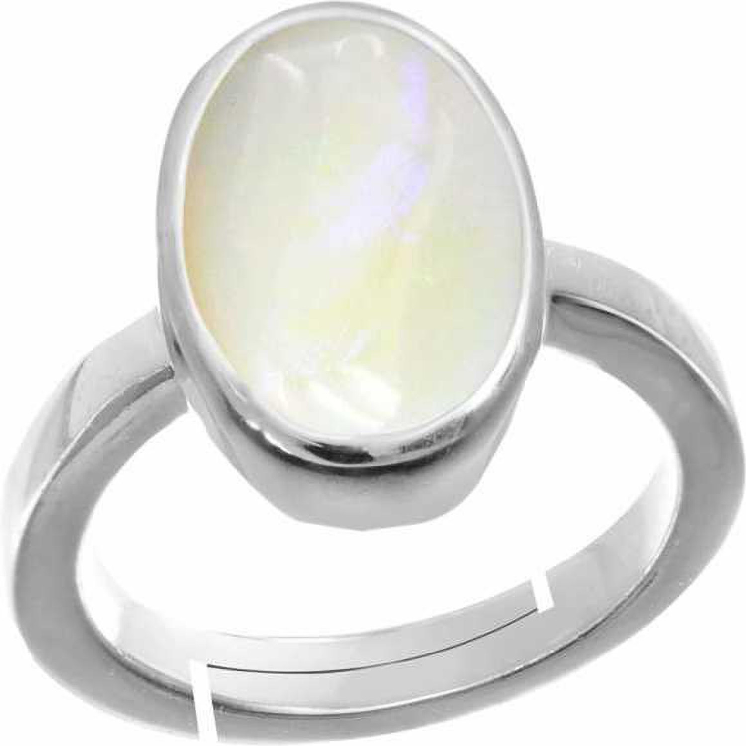 Image of shubhmangal gems Natural Australian Opal Ring Sterling Silver Opal Silver Plated Ring