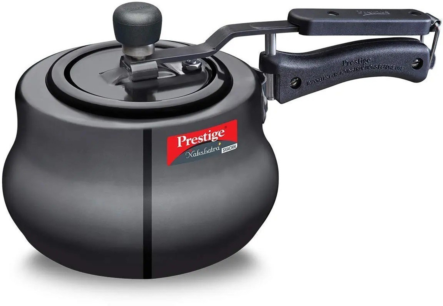 Image of Prestige Nakshatra Plus Hard Anodised Svachh Pressure Handi 2 L Induction Bottom Pressure Cooker (Aluminium)
