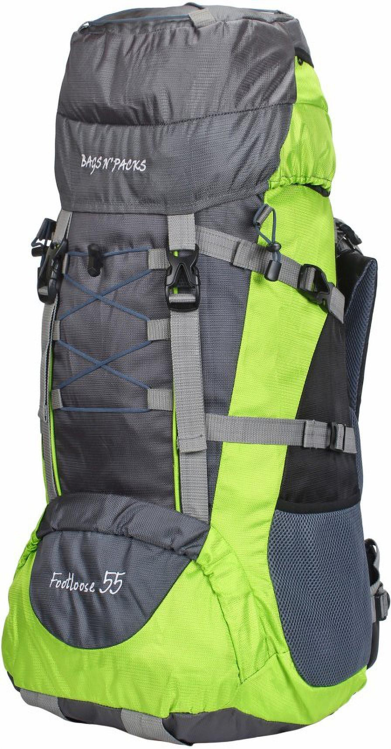 Image of AdventIQ Stylish Travelling-Hiking-Trekking Adventure Polyester Rucksack Backpack ( Footloose 55L Green ) Rucksack - 55 L