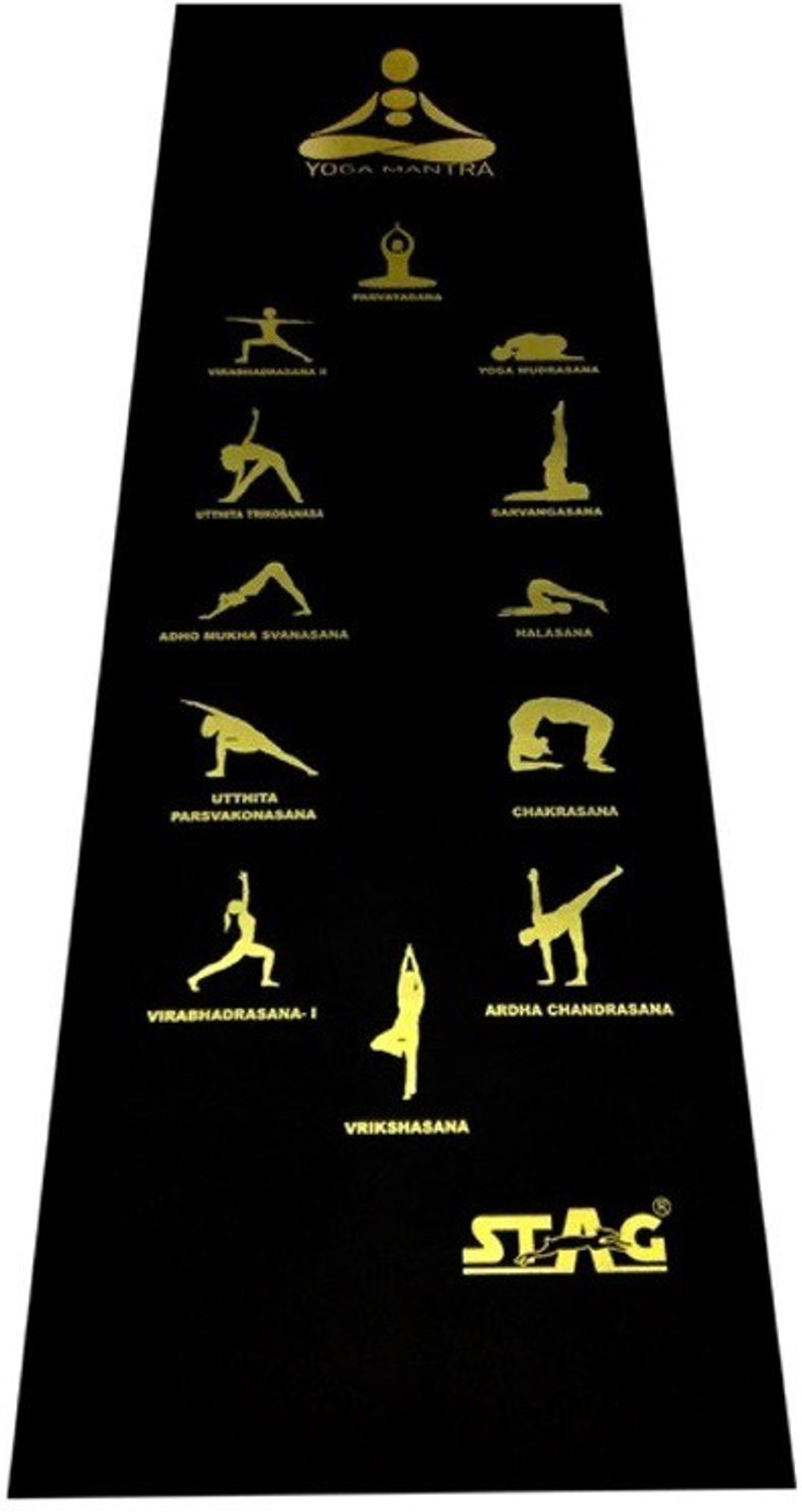 Image of STAG Yoga Mantra ASANA Black 8 mm Yoga Mat
