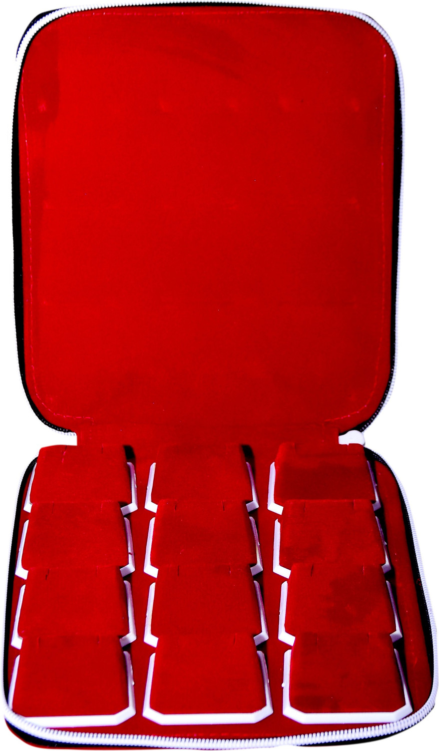 Image of IDEAL FASHION Ideal Red Velvet 12 set earring or studs Big Jewellery Box For Women and Girls (Size-8x7 Colour-Red) jewellery storage, earring storage Vanity Box