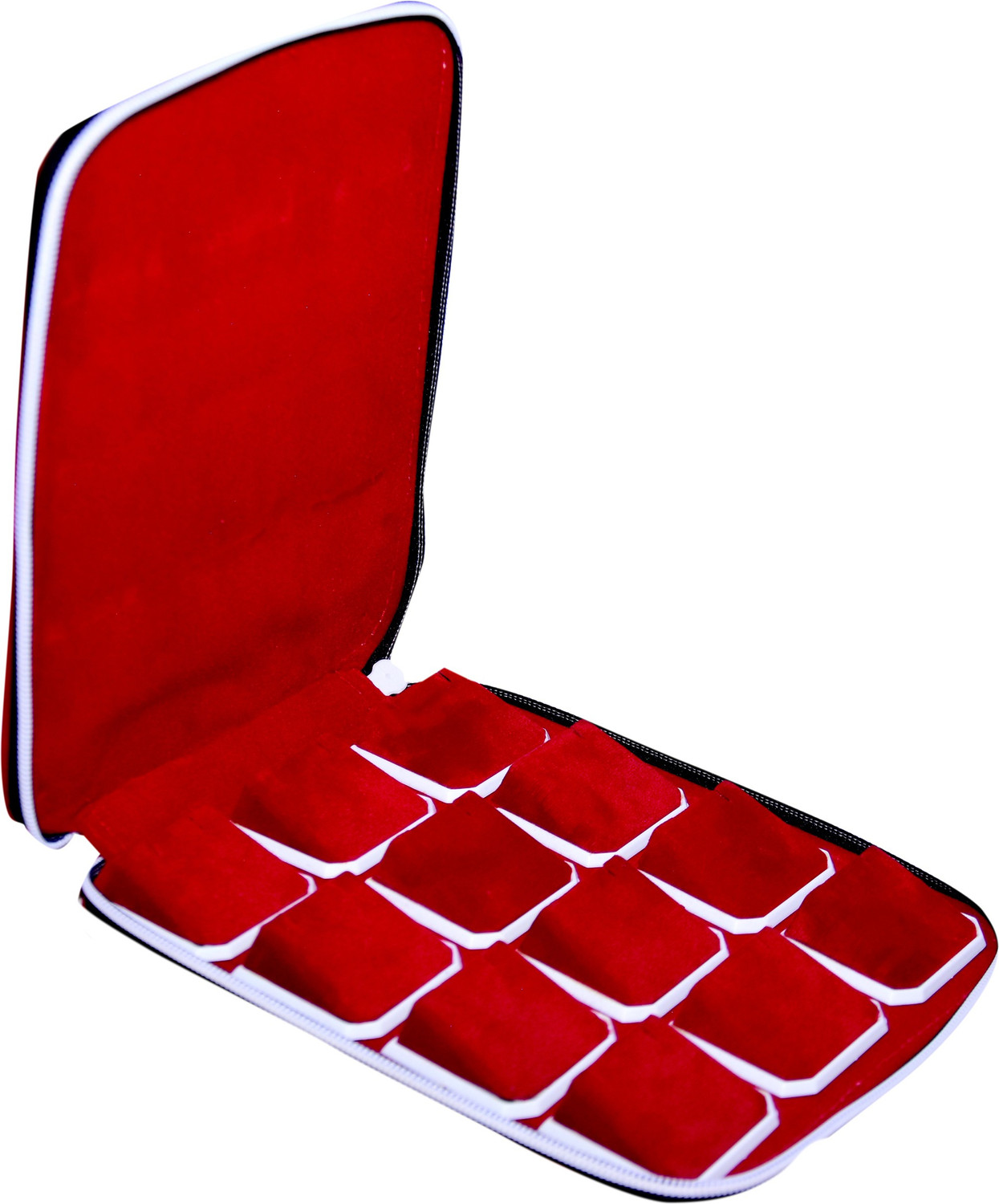 Image of IDEAL FASHION Ideal Red Velvet 12 set earring or studs Big Jewellery Box For Women and Girls (Size-8x7 Colour-Red) jewellery storage, earring storage Vanity Box