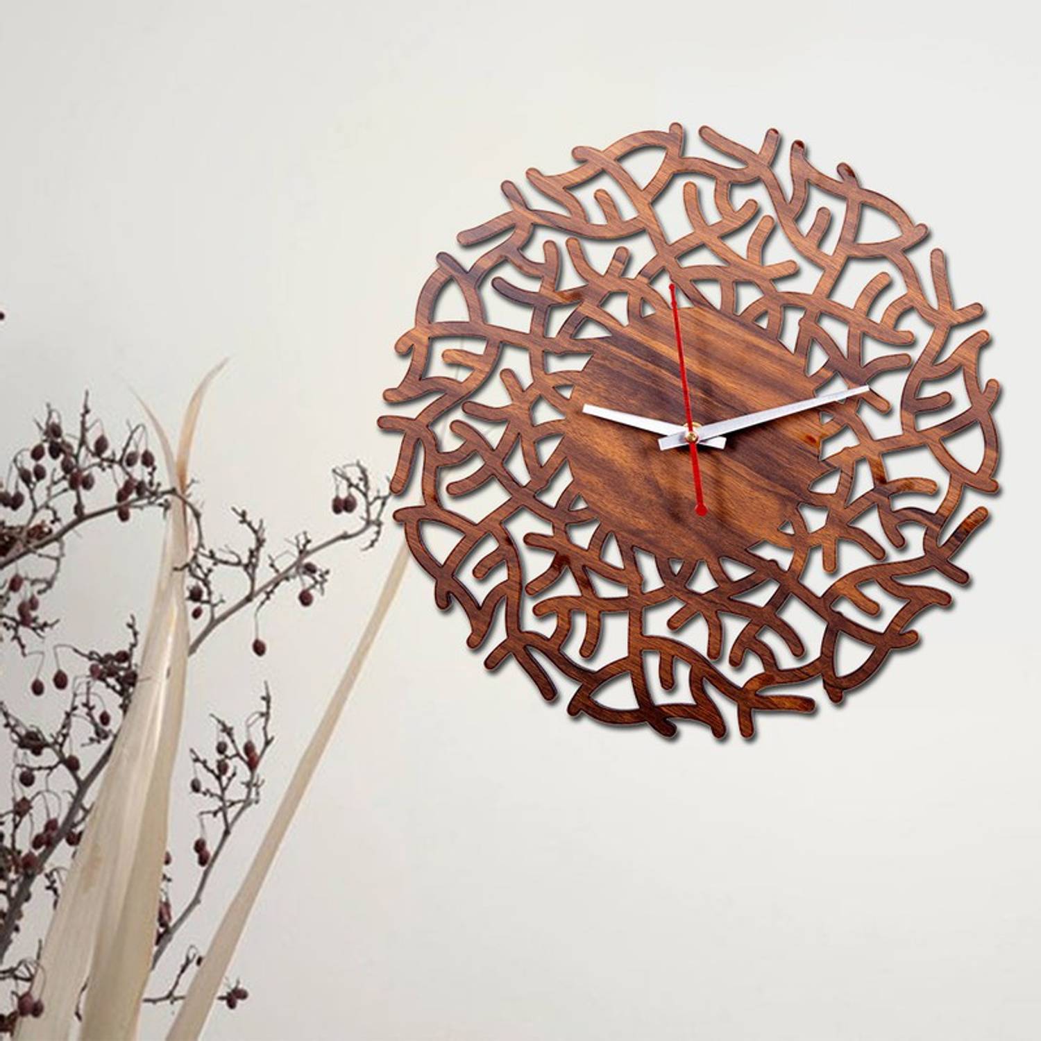 POCKESTER Analog 28 cm X 28 cm Wall Clock (Brown, Without Glass,