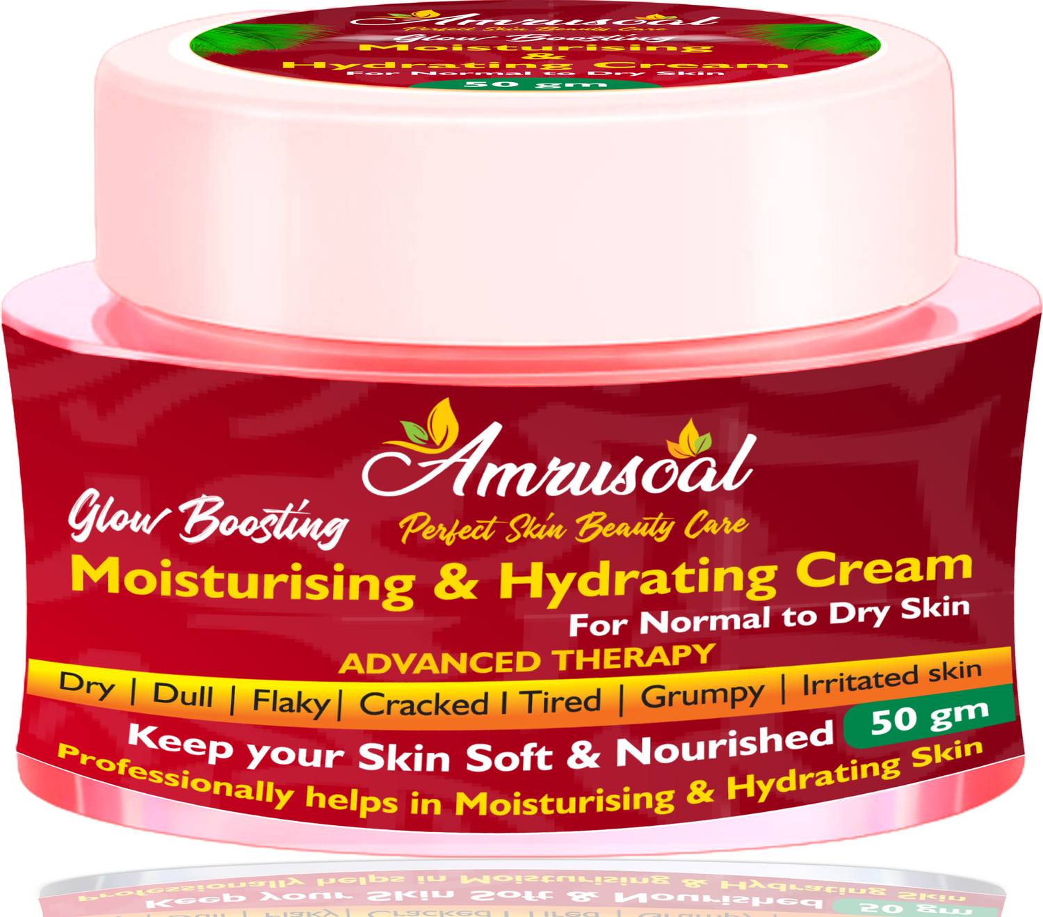 AMRUSOAL Glow Boosting Moisturising and Hydrating Cream for Face, Neck and Decollete | Skin soft & Nourished