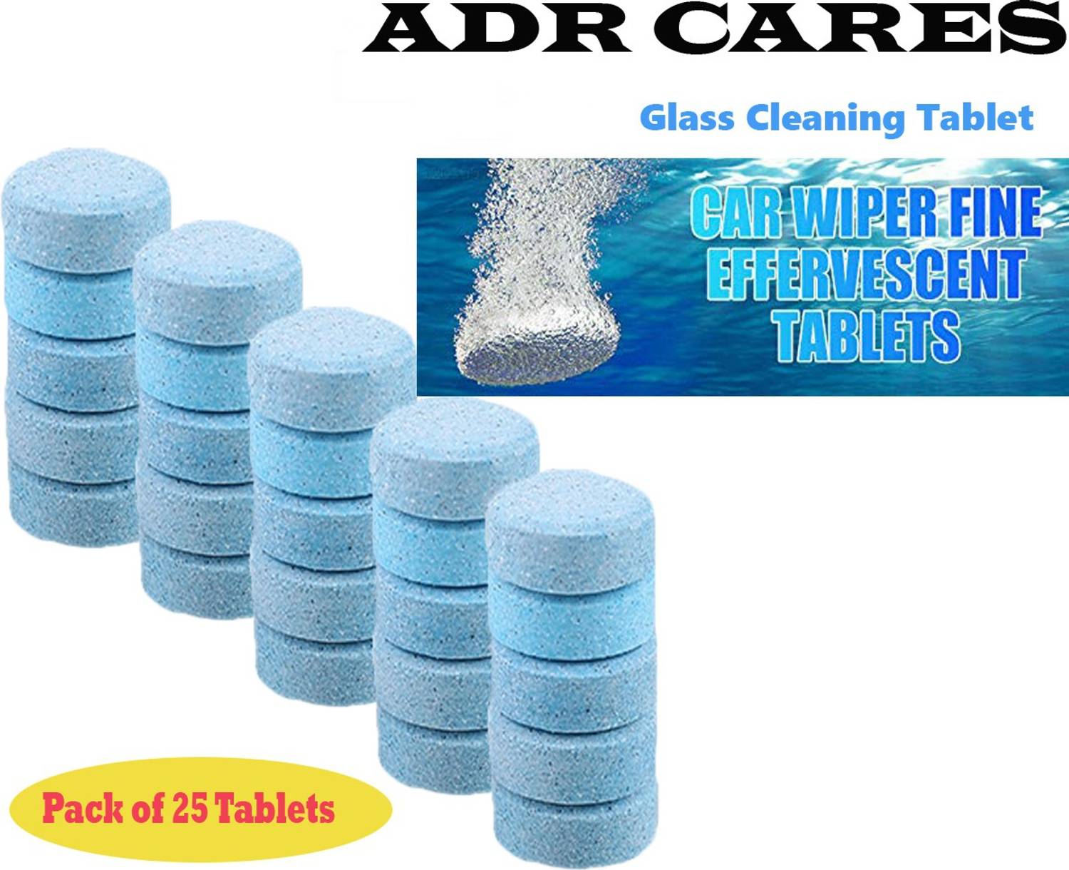 ADR CARES ADR 25 GCT Car Solid Wiper Tablet Concentrate Vehicle Glass Cleaner (75 g) Tablet Concentrate Vehicle Glass Cleaner