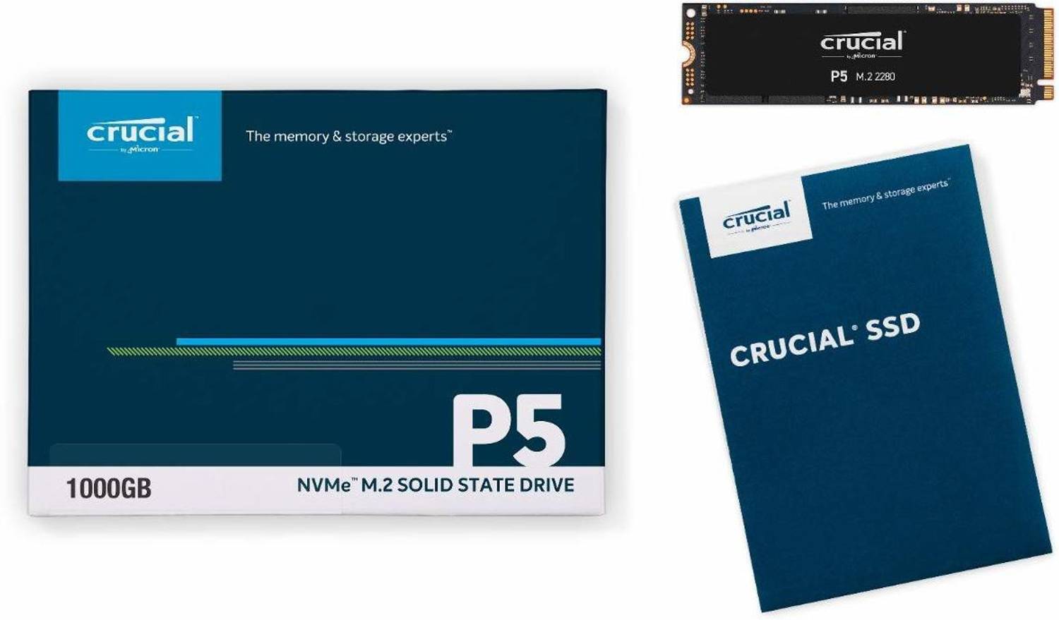 Crucial P5 500 GB Desktop Black PCIe NVMe Internal Solid State