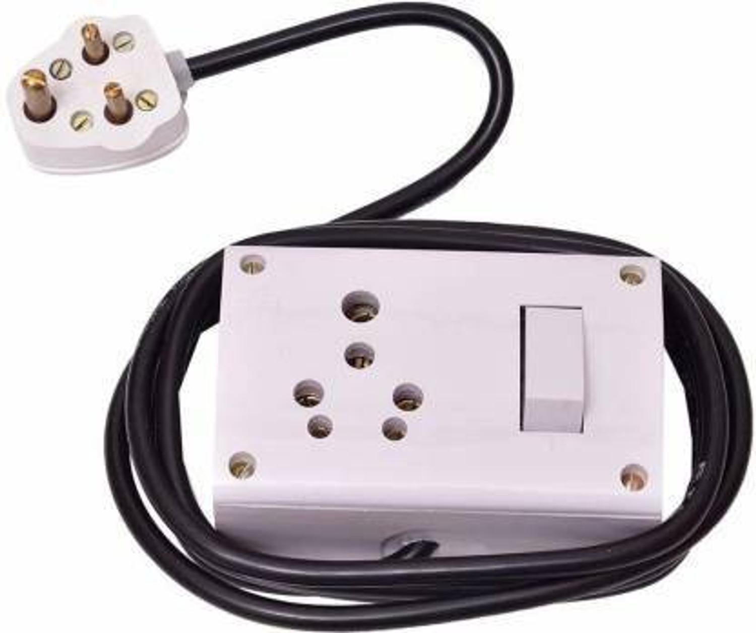 Image of JELECTRICALS Heavy Duty PVC Extension Board 3 m Wire 2 in 1 15A and Switch (3 m Wire) PACK-1 Power Plug