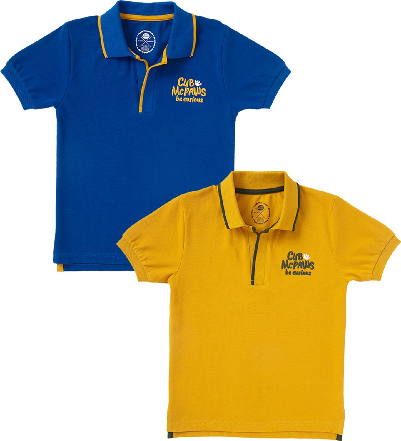 Image of Cub McPaws Boys Solid Cotton Blend Regular T Shirt