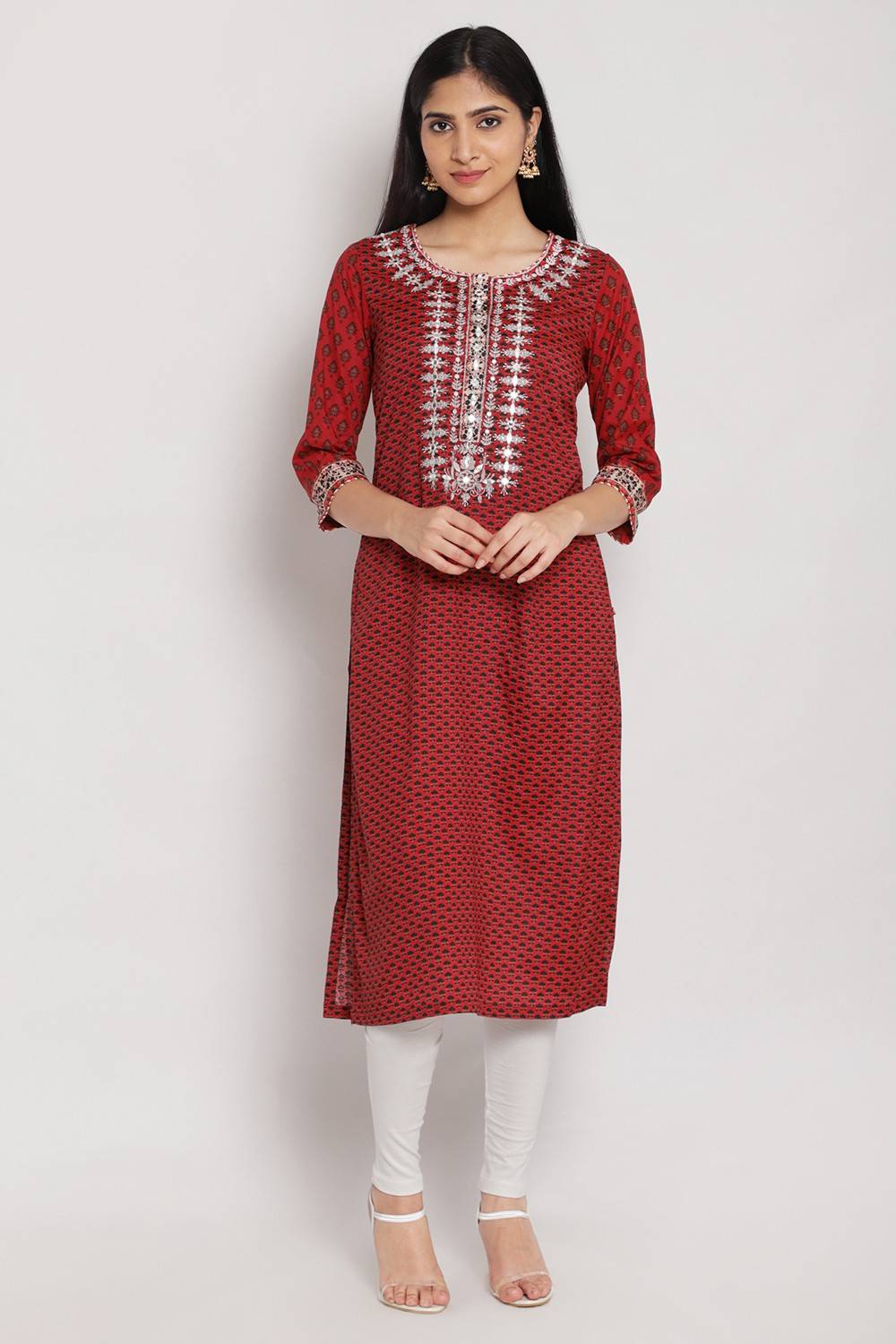 BIBA Women Printed Straight Kurta