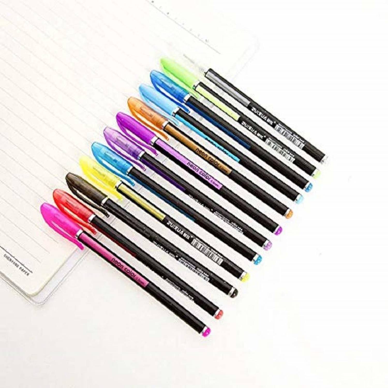 BRIZEM Neon Pens Set Good GiftColoring Kids Sketching Painting (Neon Pen, Set of 12) Ball Pen