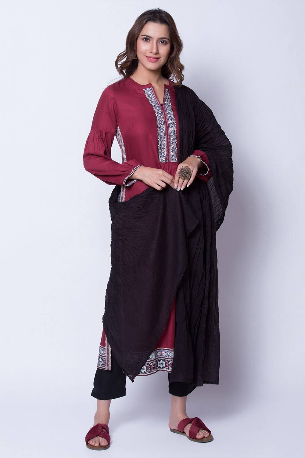 BIBA Pure Cotton Solid Women Dupatta