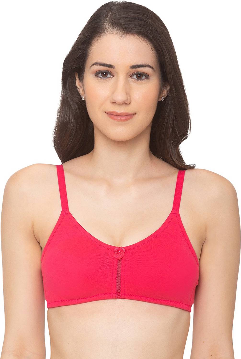 Candyskin Pink Cotton Non-Padded Wirefree Bra (Full Coverage Size-40C) Women Full Coverage Non Padded Bra