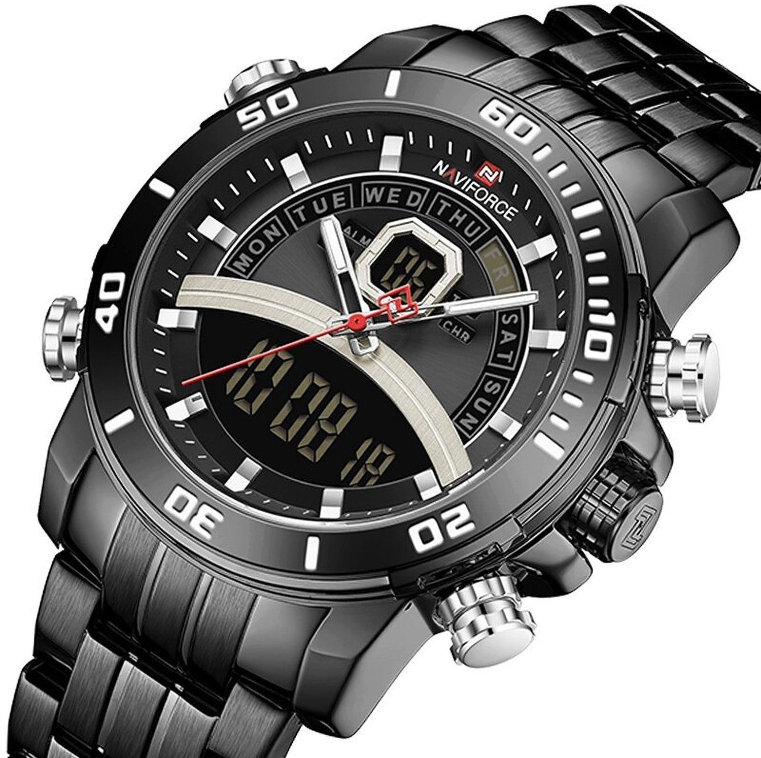 Image of NAVIFORCE NF9181-BK NF9181 Analog-Digital Watch - For Men