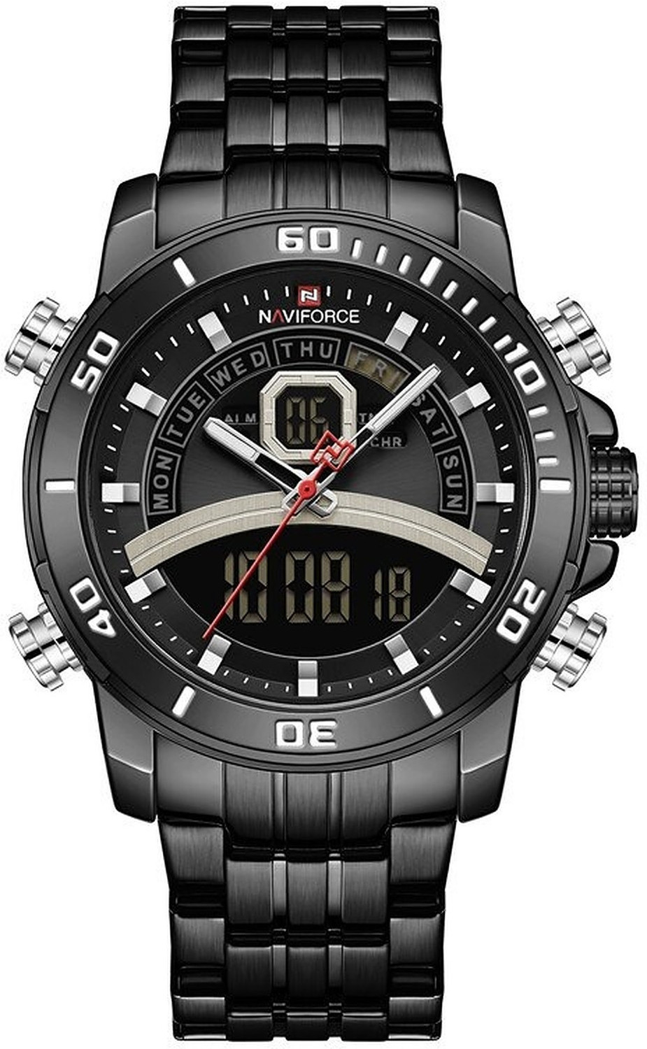 Image of NAVIFORCE NF9181-BK NF9181 Analog-Digital Watch - For Men