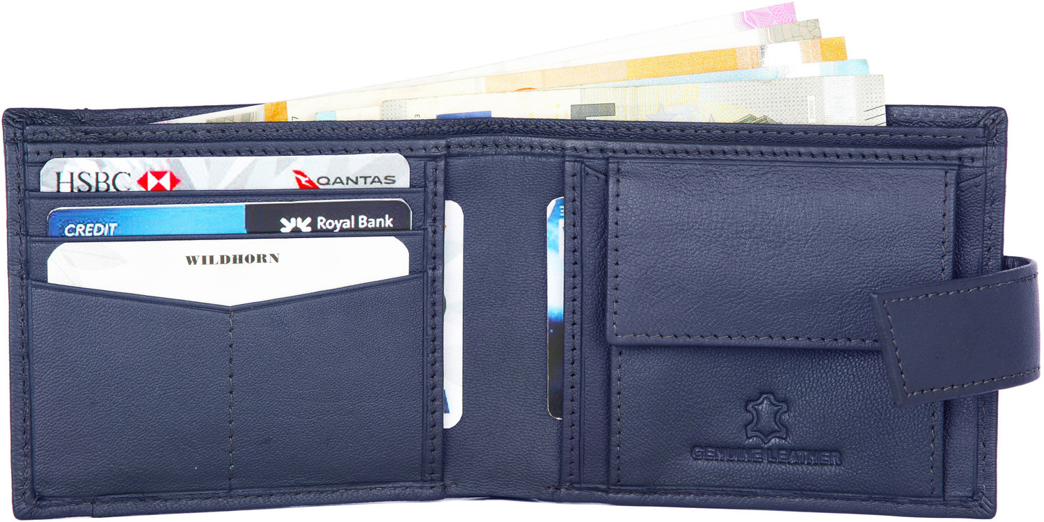 Image of WILDHORN Men Blue Genuine Leather Wallet