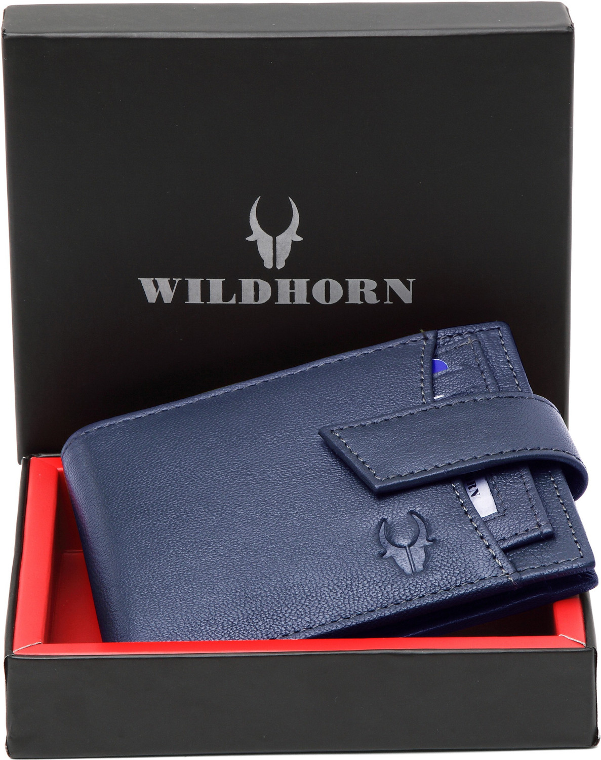 Image of WILDHORN Men Blue Genuine Leather Wallet