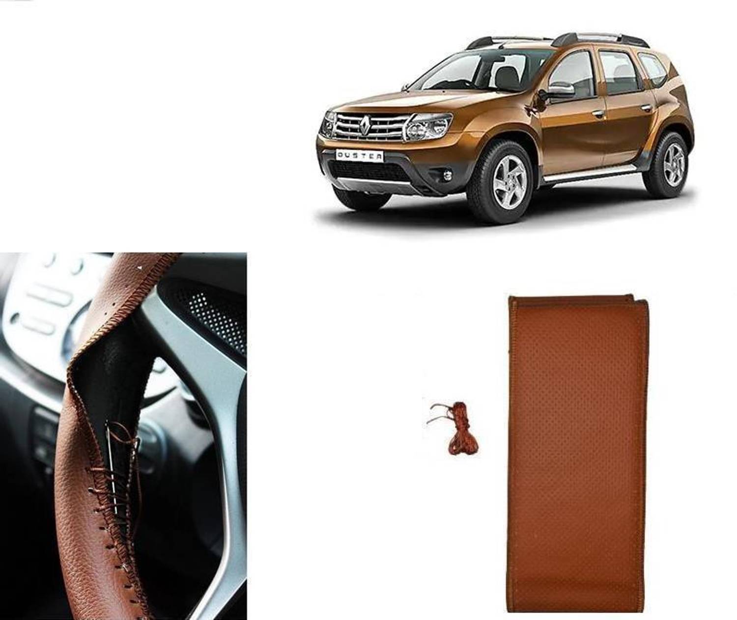 arneja trading company Hand Stiched Steering Cover For Renault Duster