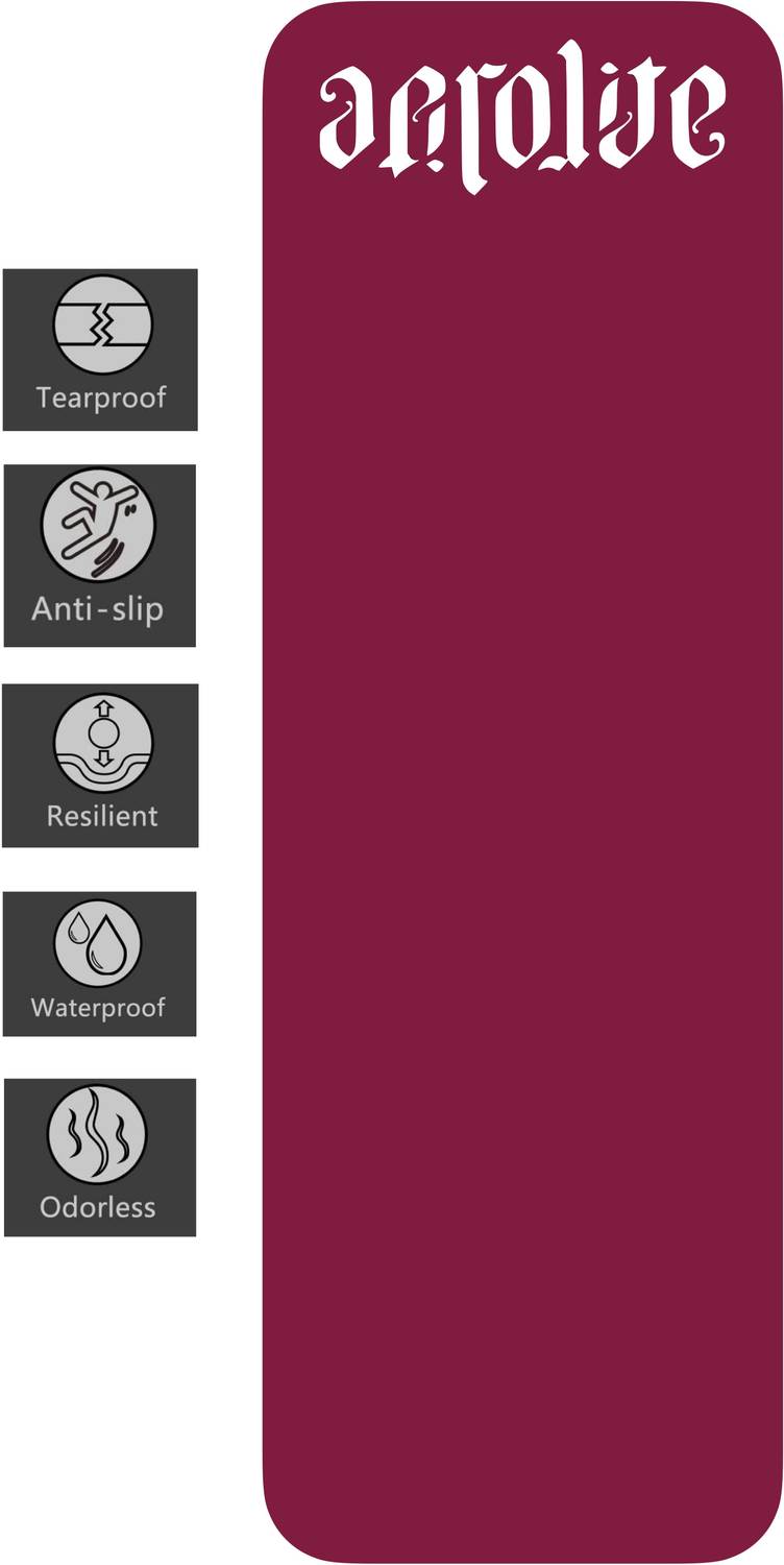 Aerolite TPE Super GRIPPY 24x72-CHRY Maroon 6 mm Yoga Mat