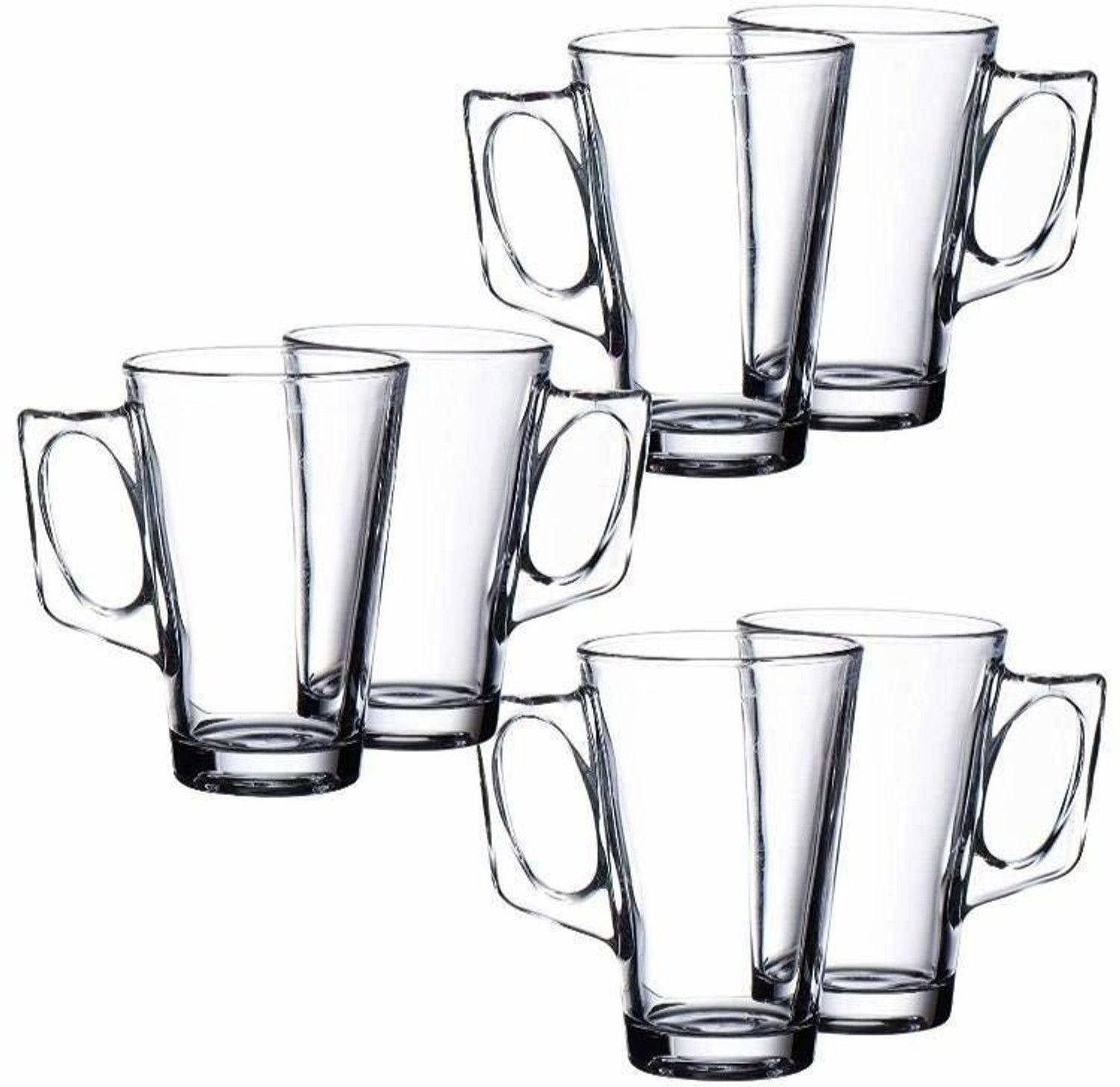 Image of K AND D BROTHERS Pack of 6 Glass Imported Crystal Glass Cute Spiral Design Coffee and Tea Cups Mugs