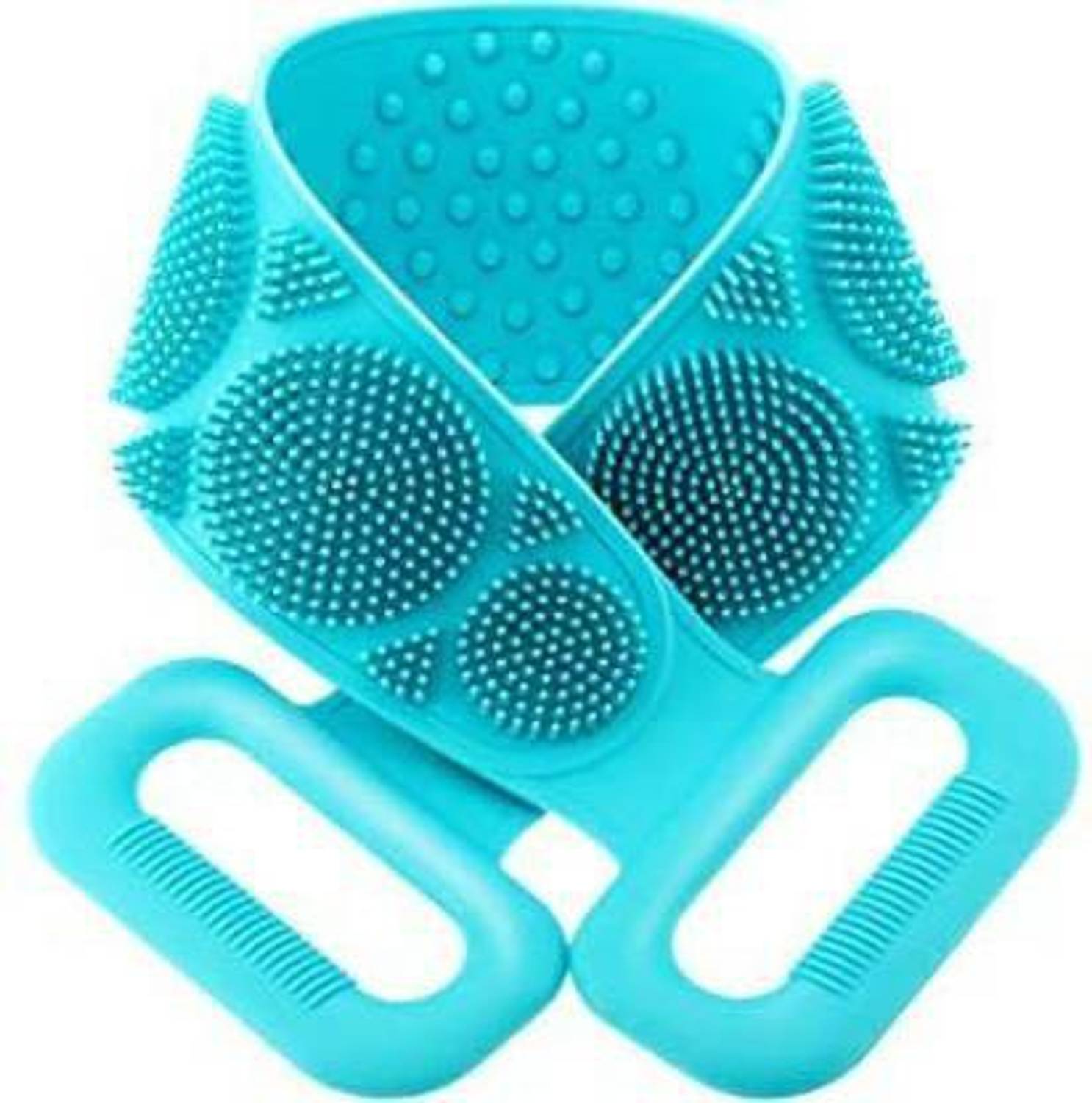 akshar hub Silicone Bathing Brush Exfoliating Back Scrubber for Shower Skin Deep Cleaning Massage Men & Women Double Sided Bath Body Scrubber Brush Random Color