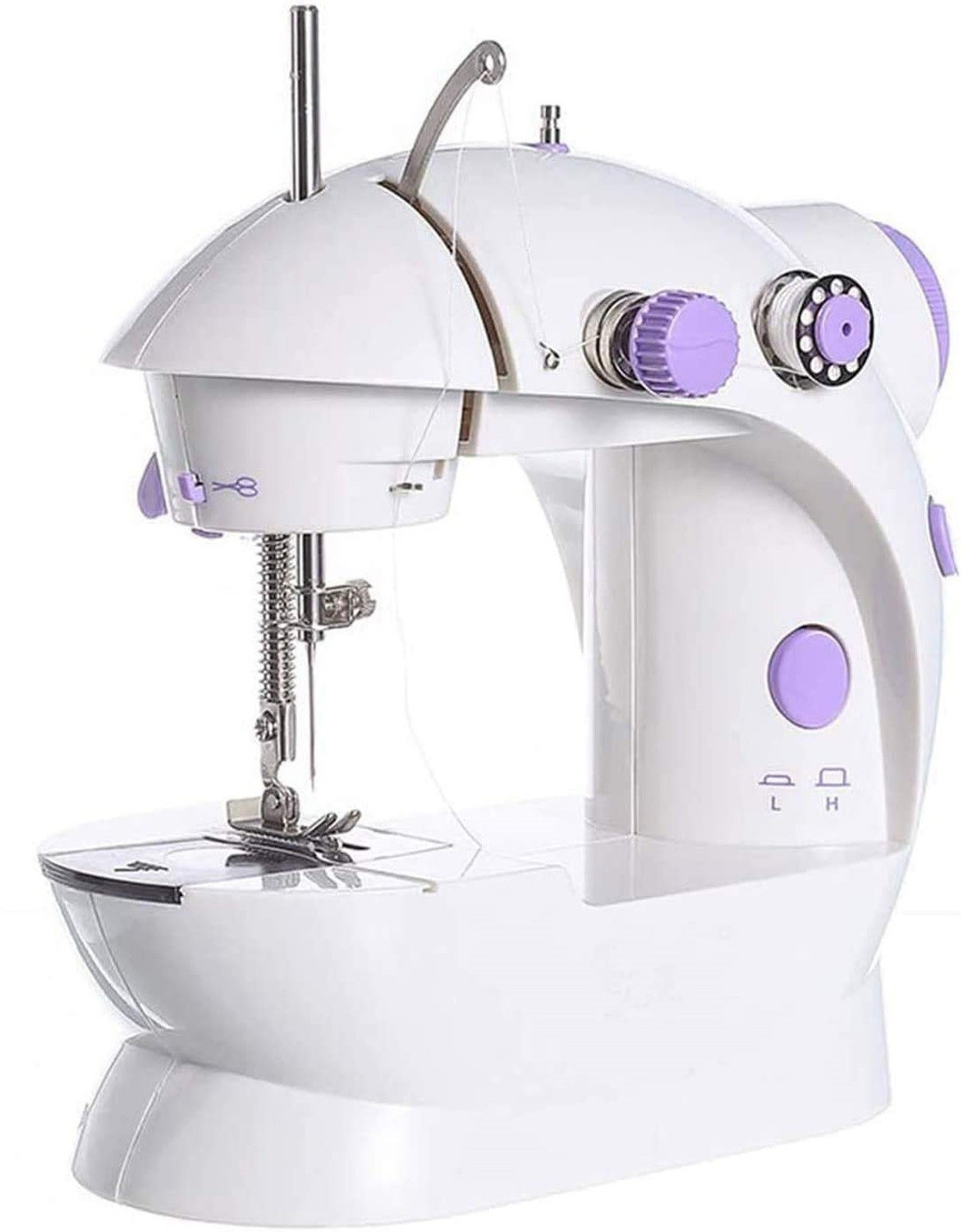 Image of LATESHOP Mini Sewing Machine with Dual Thread and Two Speeds, Portable, Sewing Kit for Home, Travel, Kids, Beginners Electric Sewing Machine