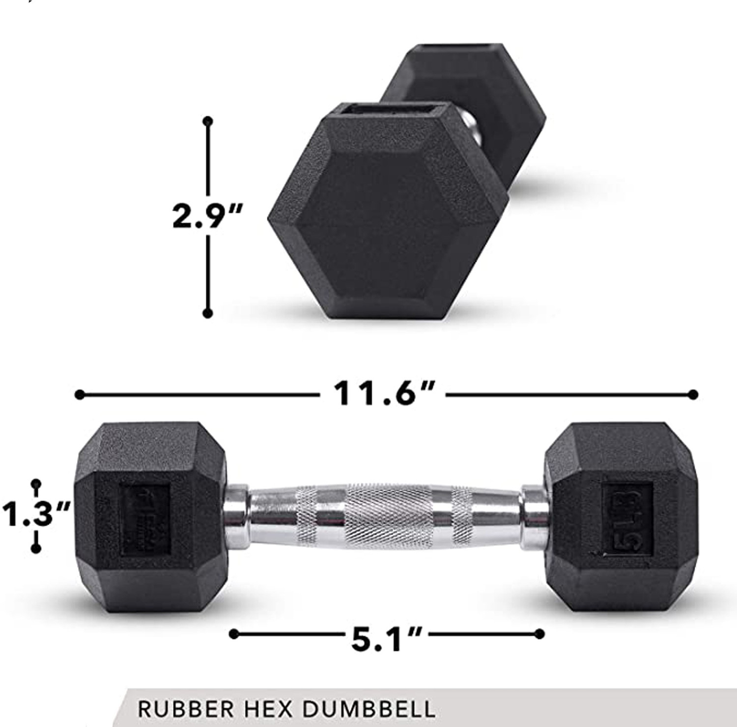 Image of Fitness Guru Iron Cast Rubber Coated HEXA (7.5KG*2pcs =15KG) Fixed Weight Dumbbell Fixed Weight Dumbbell