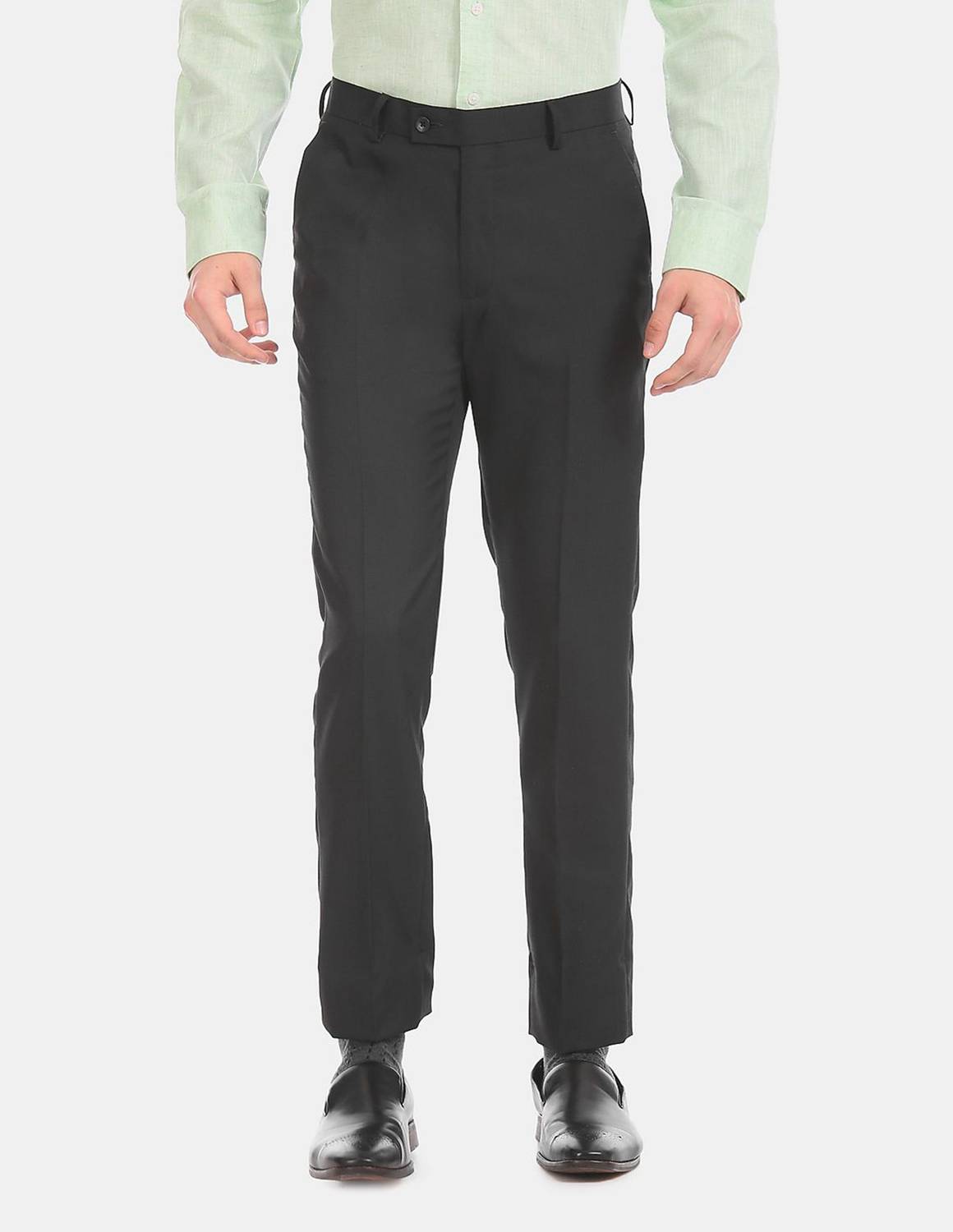 ARROW Slim Fit Men Black Trousers