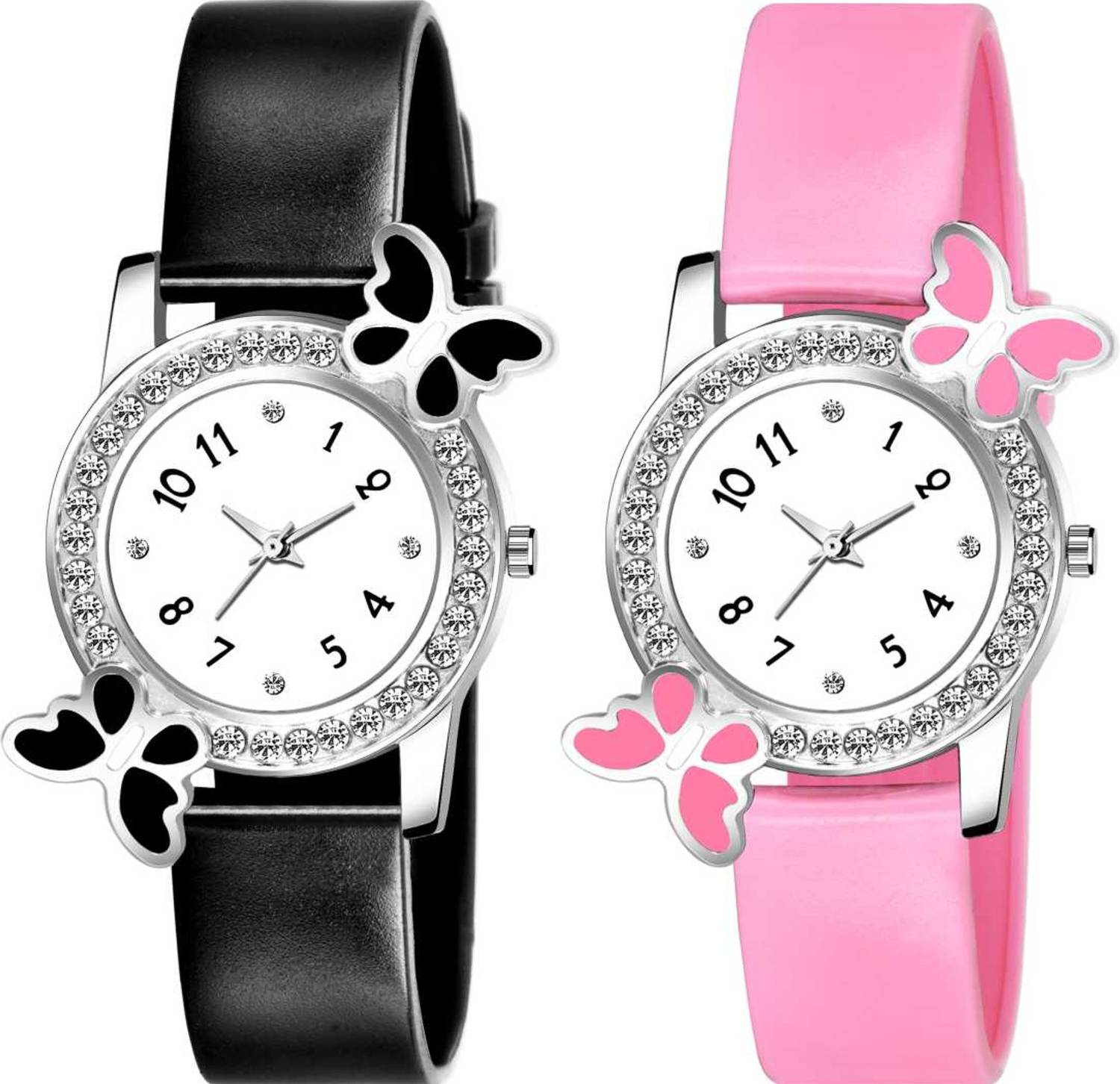 NEWMODIFIED BUTTERFLYR DIMOND TWO SET Analog Watch  - For Women