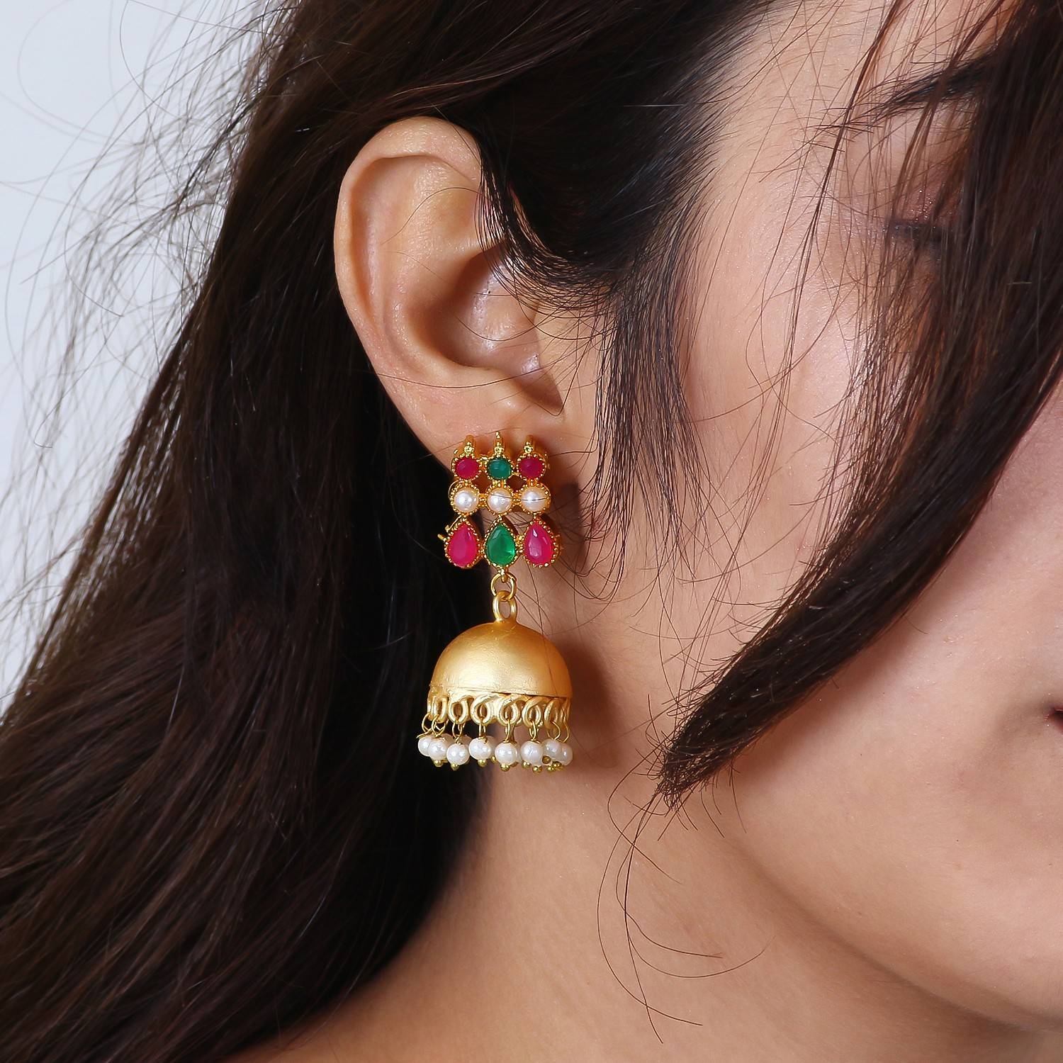 AHOORA AP1 Beads Brass Jhumki Earring