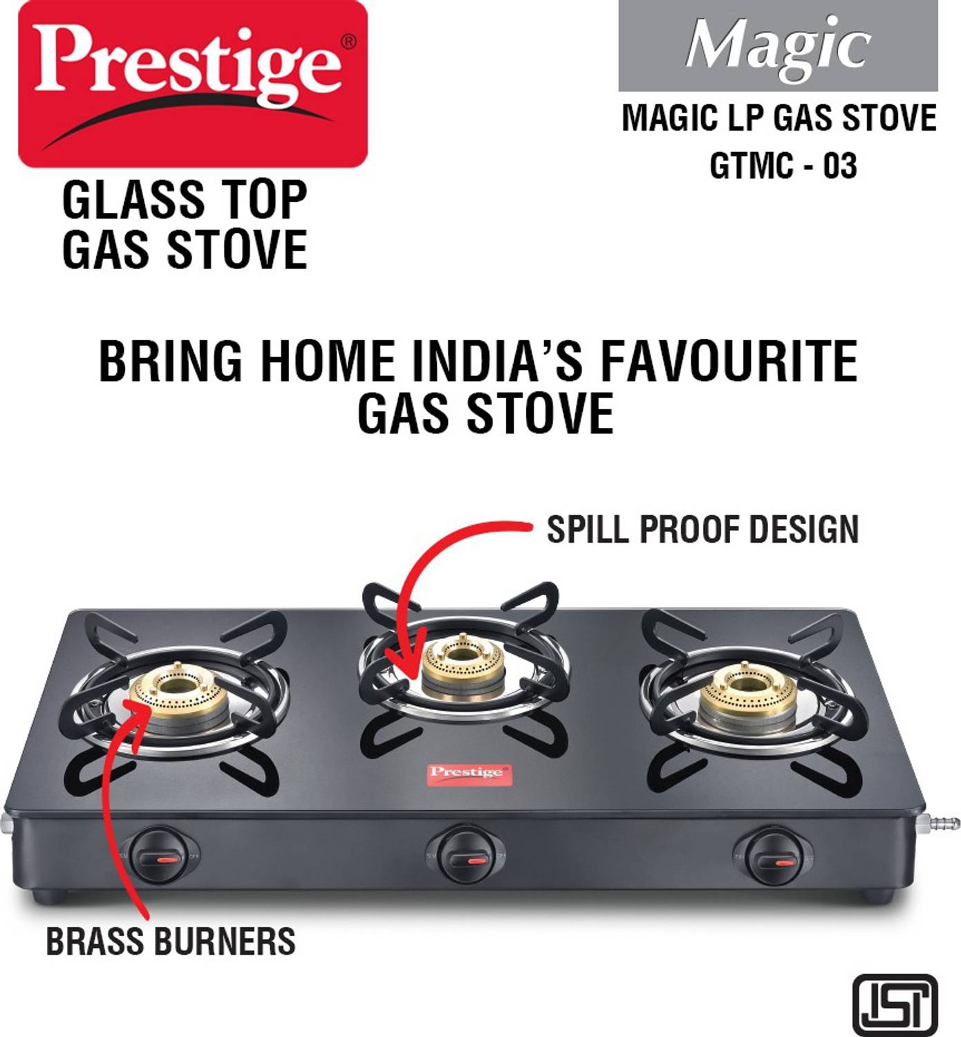 Prestige Magic GTMC03 Glass Top Gas Stove - Image 2