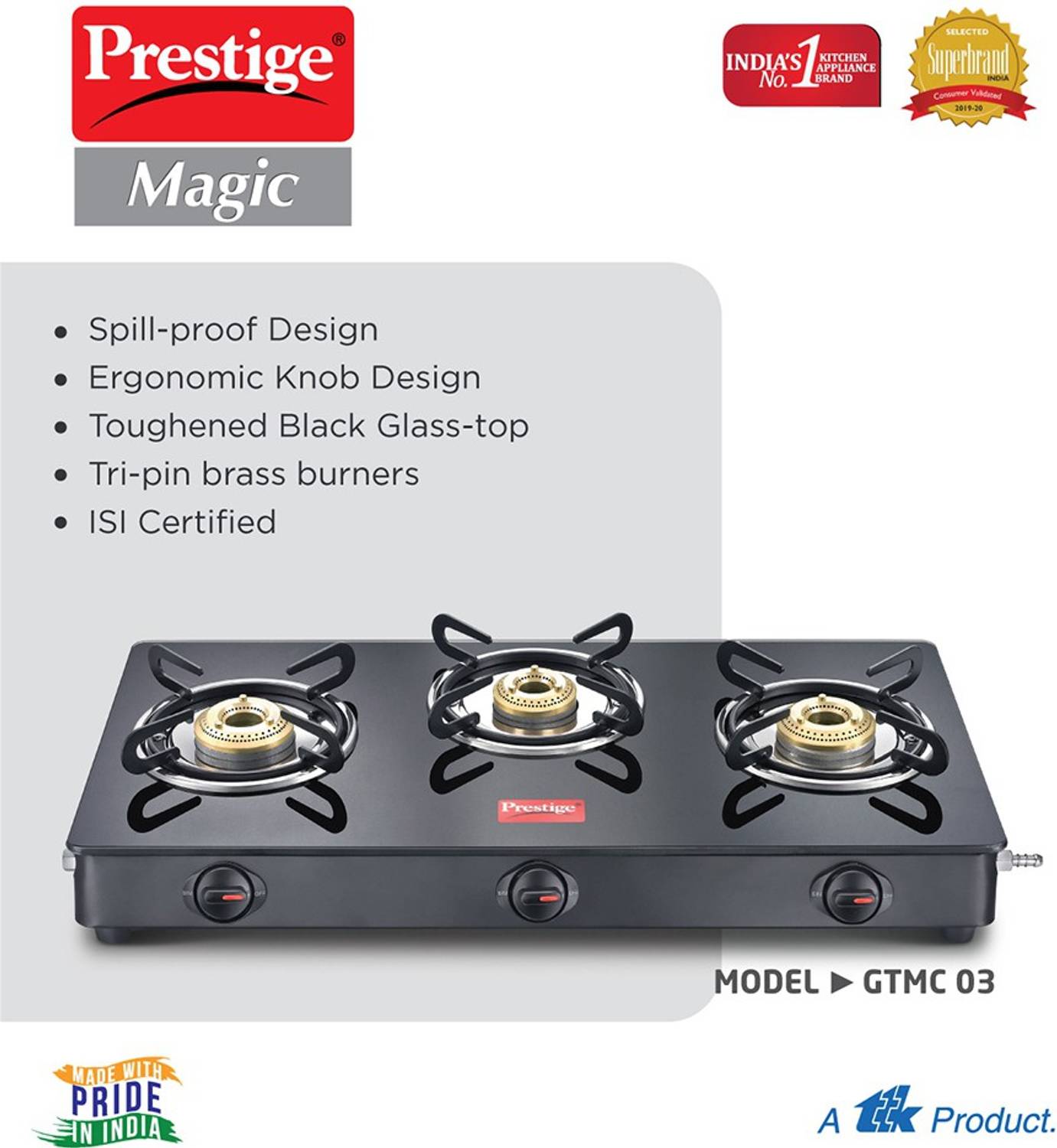 Prestige Magic GTMC03 Glass Top Gas Stove - Image 3
