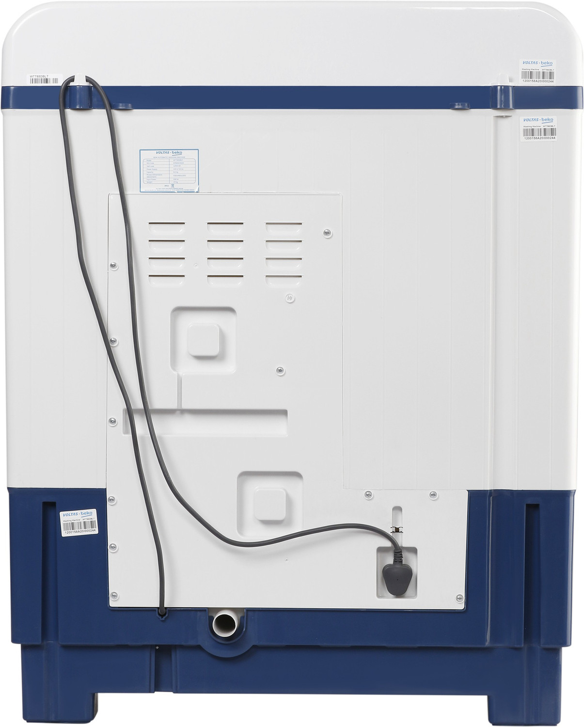Image of Voltas Beko by A Tata Product 8.5 kg Semi Automatic Top Load Washing Machine White, Blue